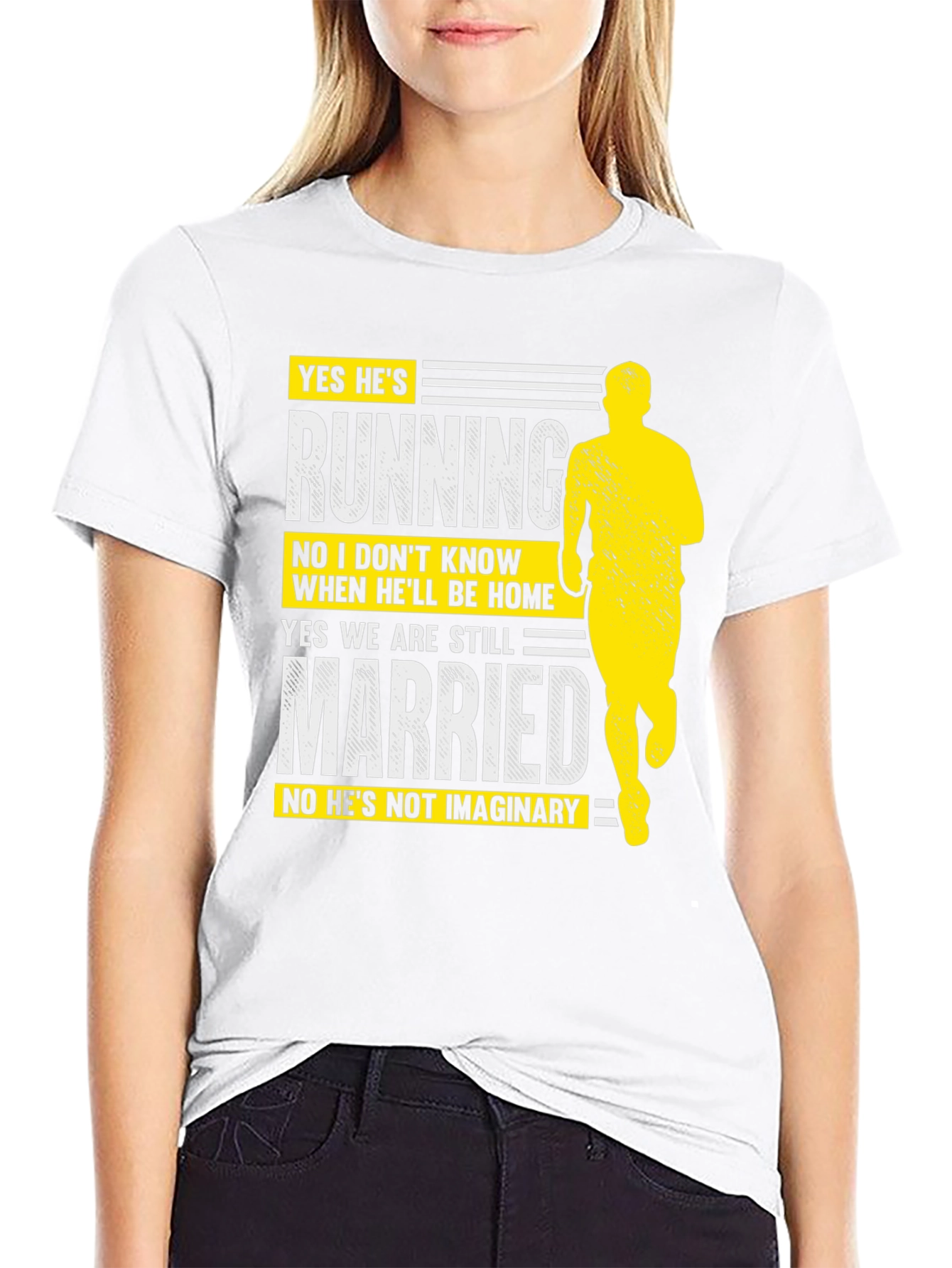 Funny Running Husband Graphic T-Shirt
