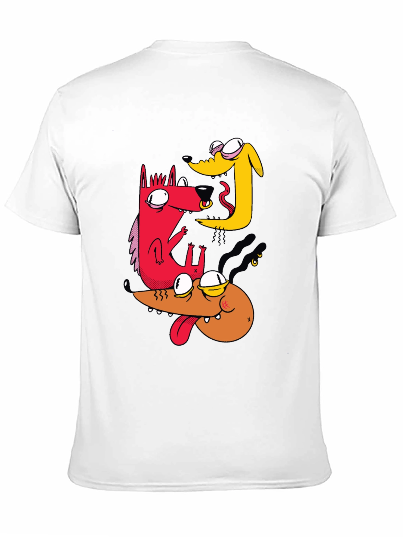 Dog Cartoon T-Shirt - Black Cotton Tee