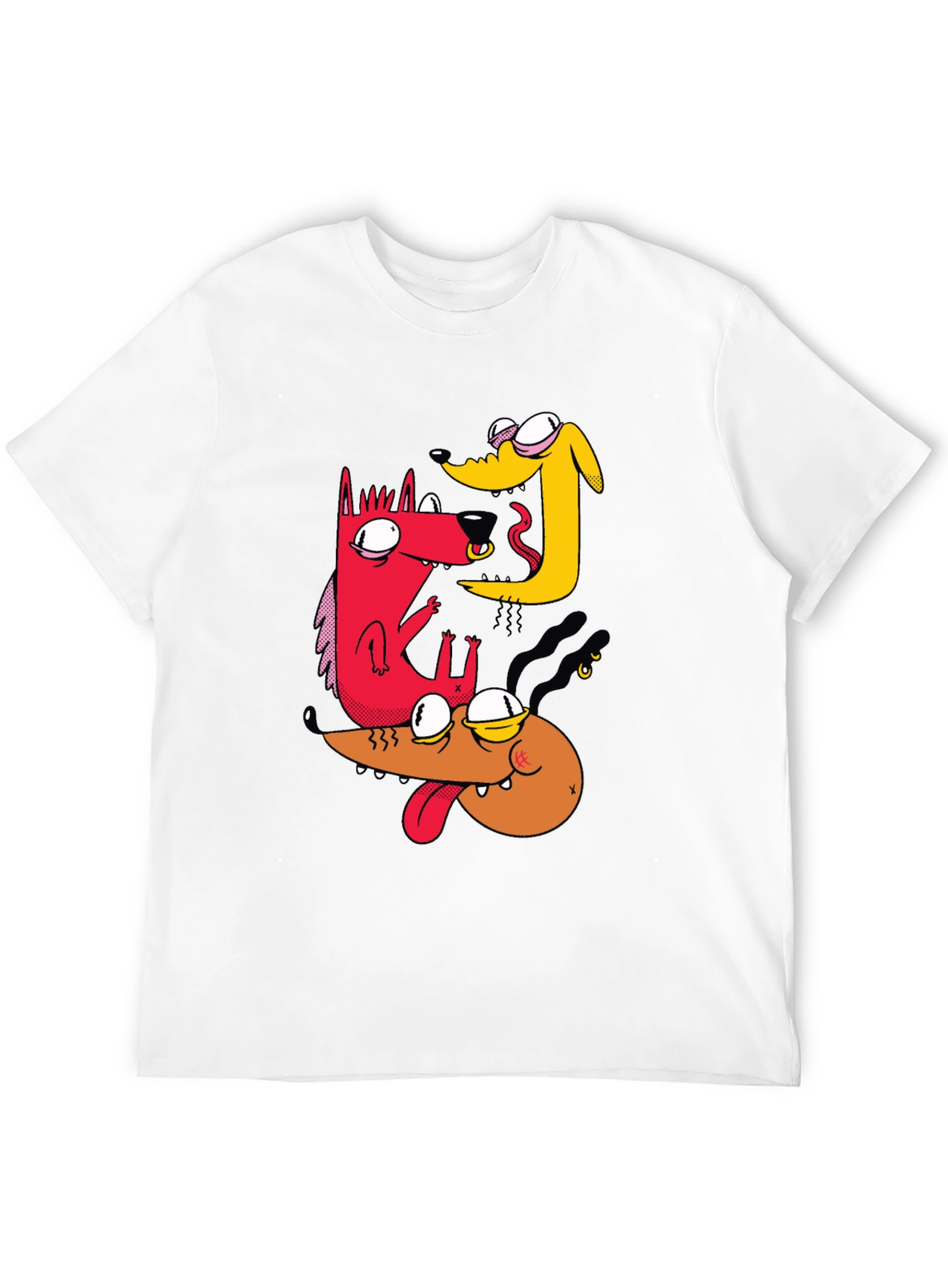 Dog Cartoon T-Shirt - Black Cotton Tee