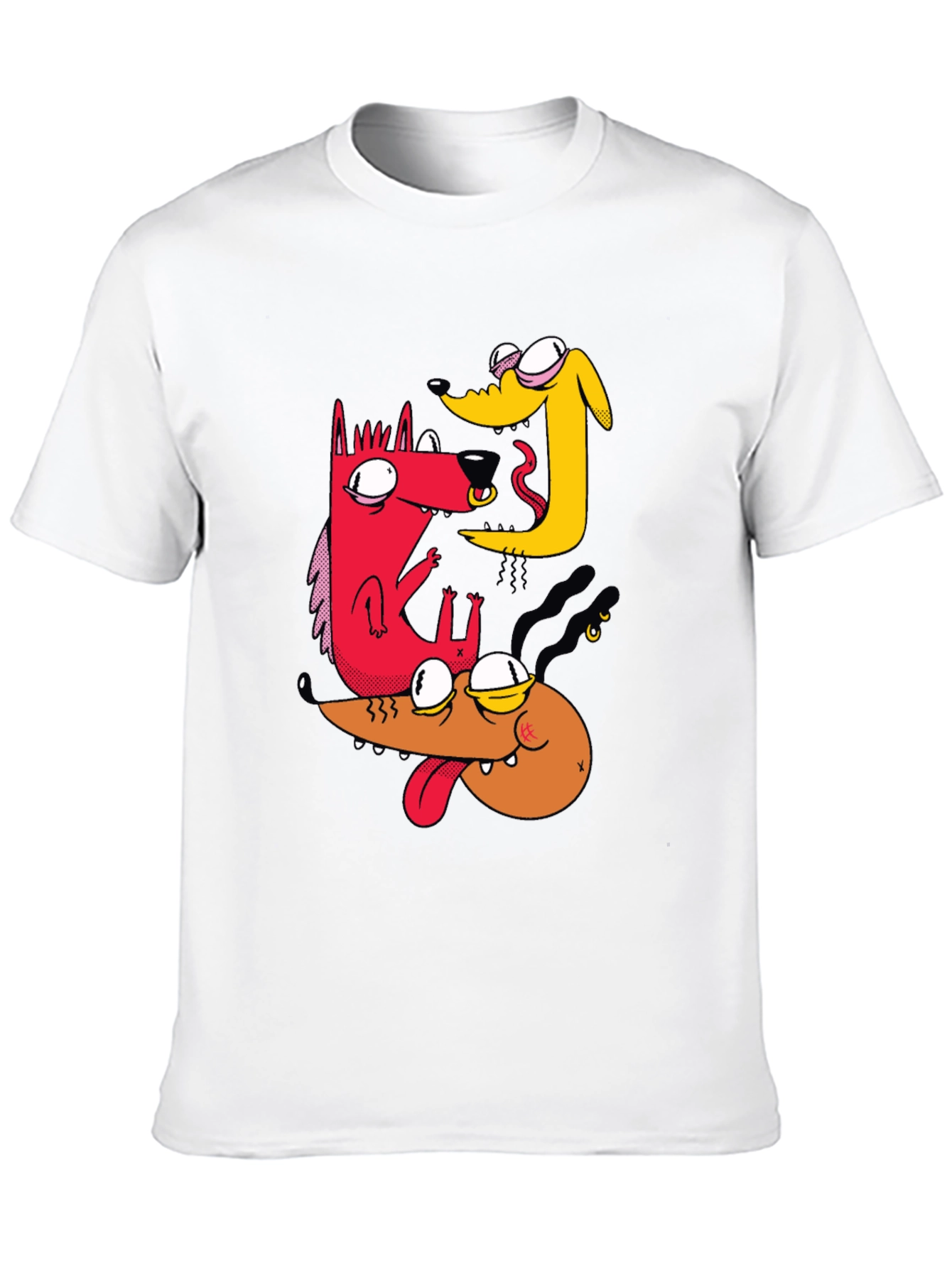 Dog Cartoon T-Shirt - Black Cotton Tee