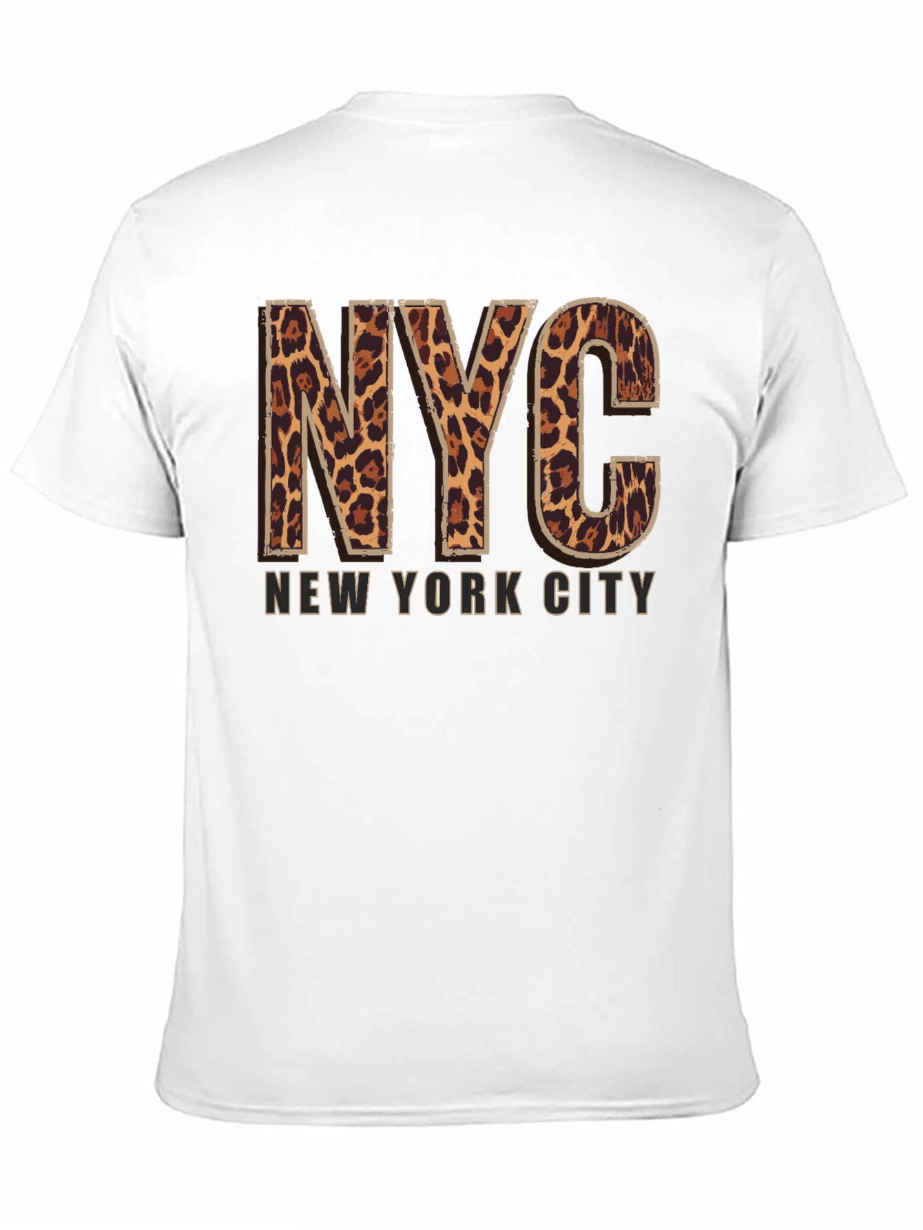 NYC Leopard Print T-Shirt - Black