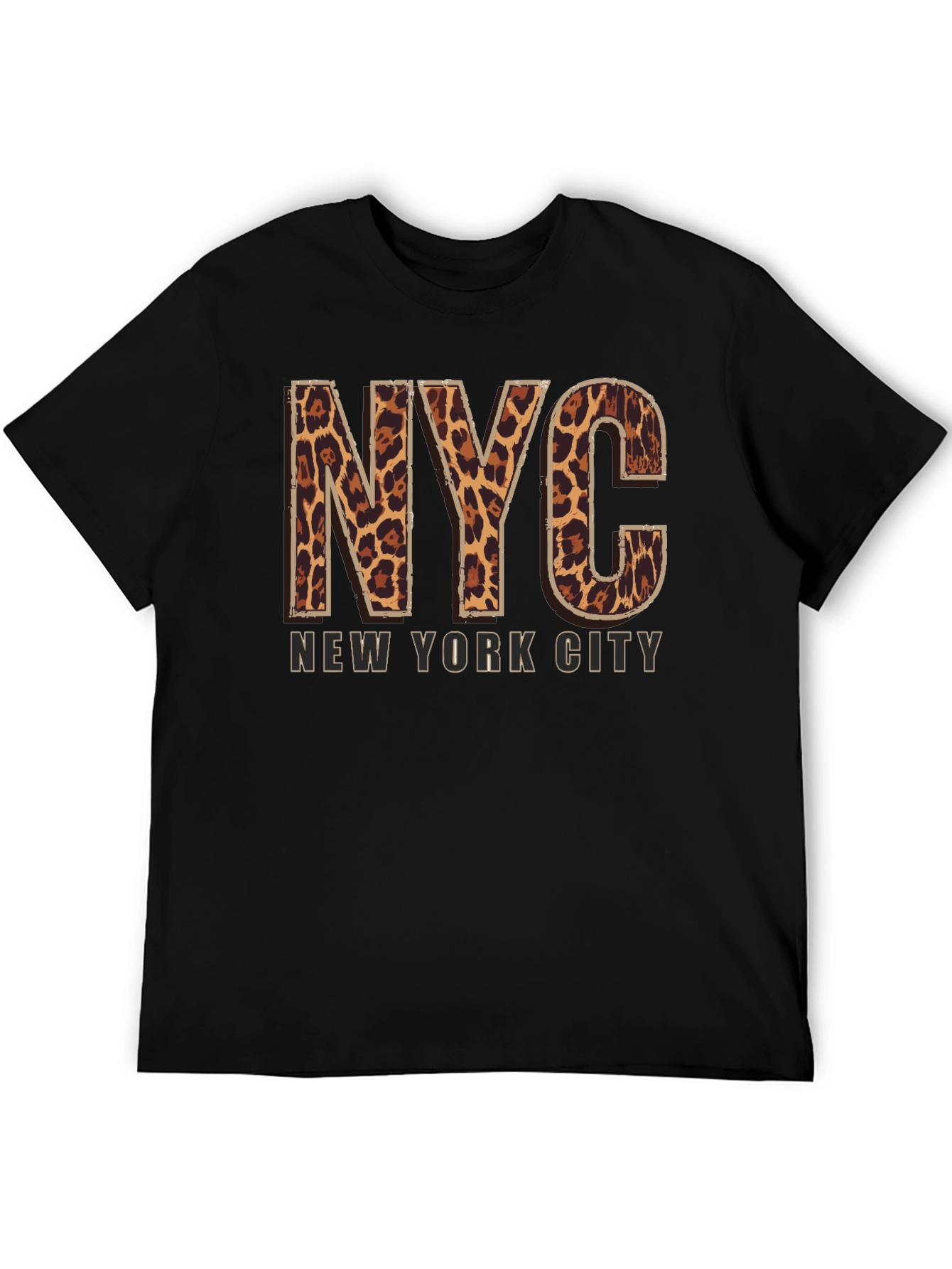 NYC Leopard Print T-Shirt - Black