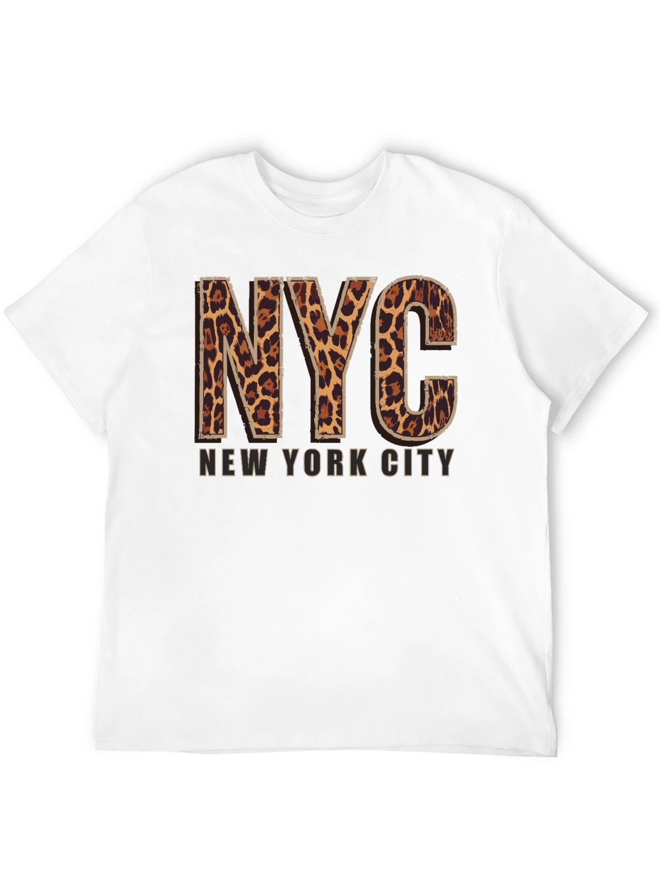 NYC Leopard Print T-Shirt - Black