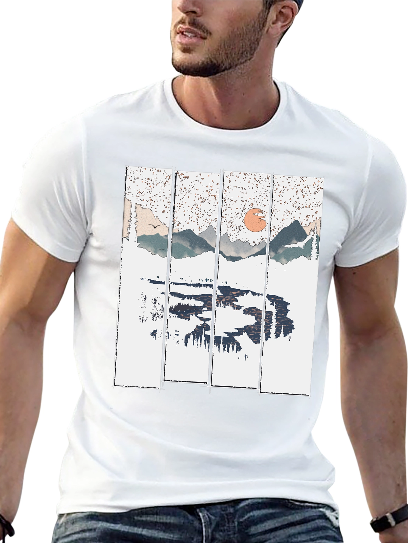 Nature Reflection Graphic Tee - Black
