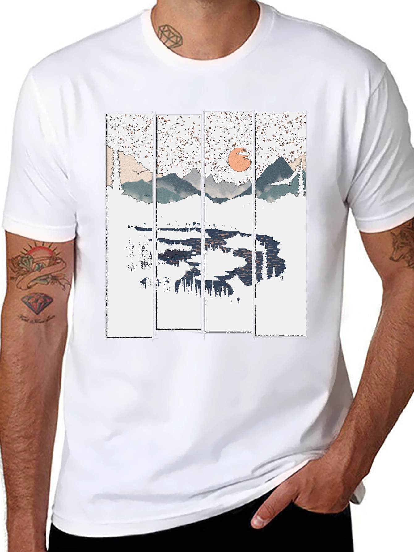 Nature Reflection Graphic Tee - Black