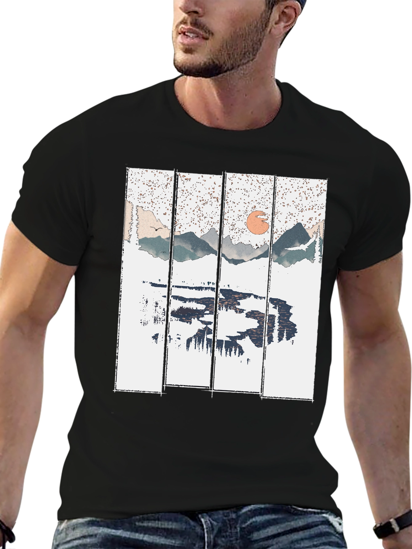Nature Reflection Graphic Tee - Black