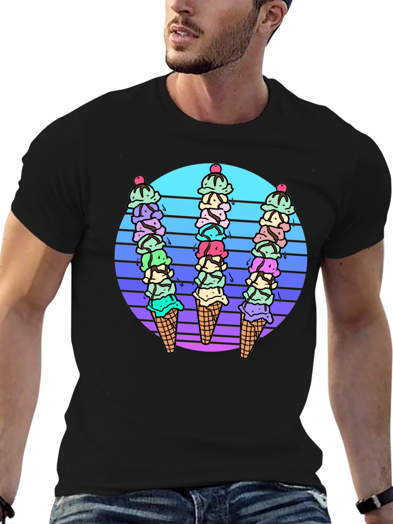 Retro Ice Cream Cone Graphic Tee