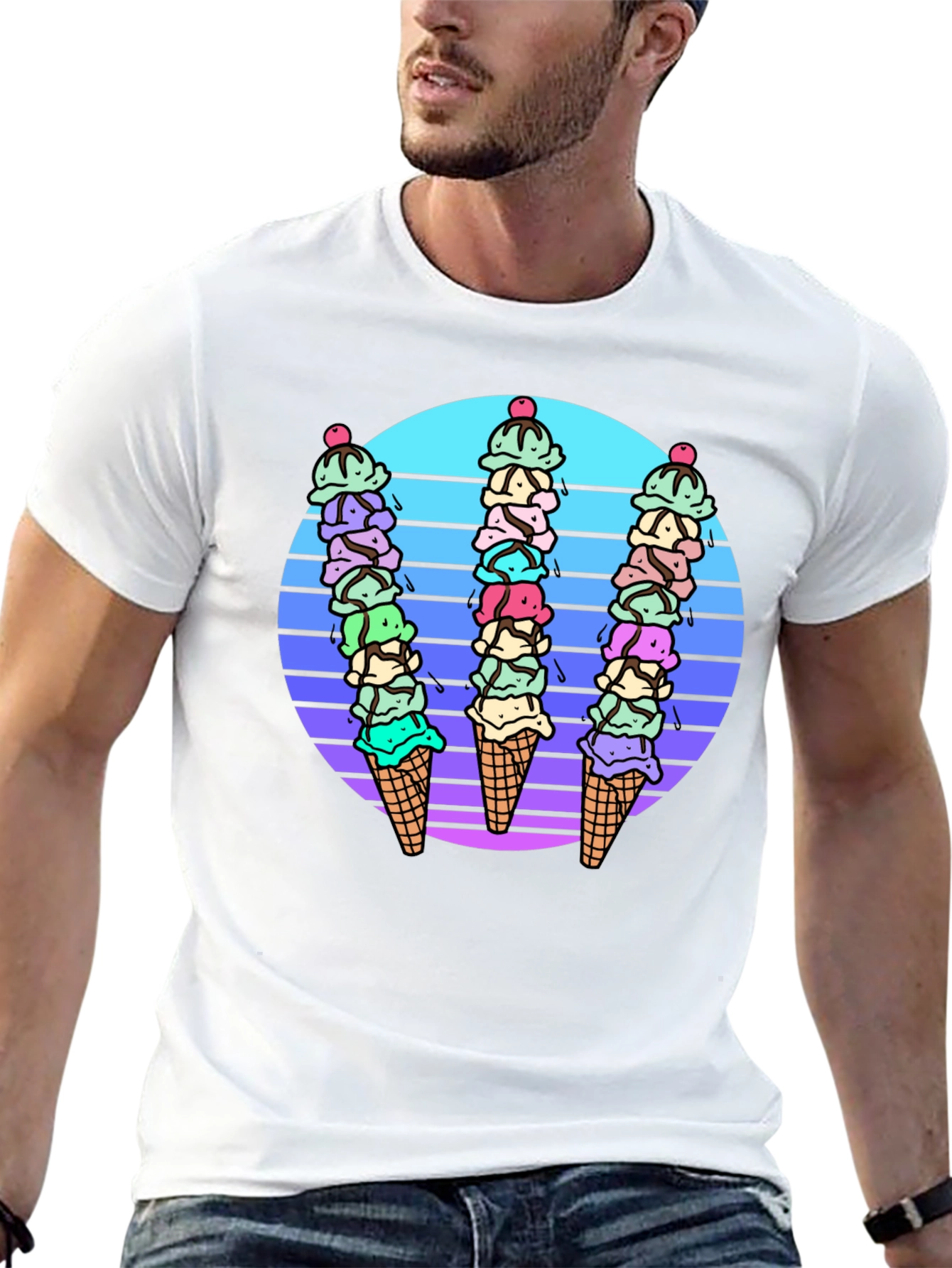 Retro Ice Cream Cone Graphic Tee