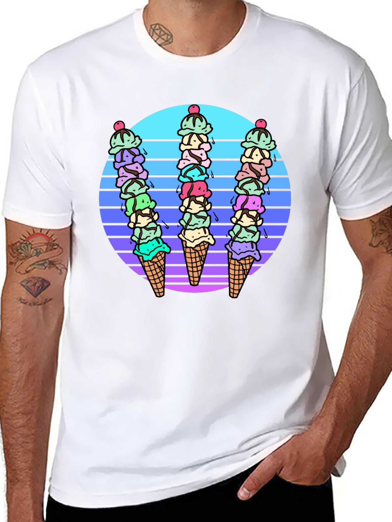 Retro Ice Cream Cone Graphic Tee