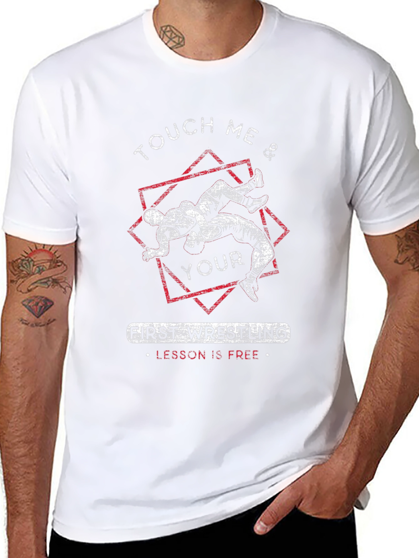 Wrestling Lesson Black Graphic Tee