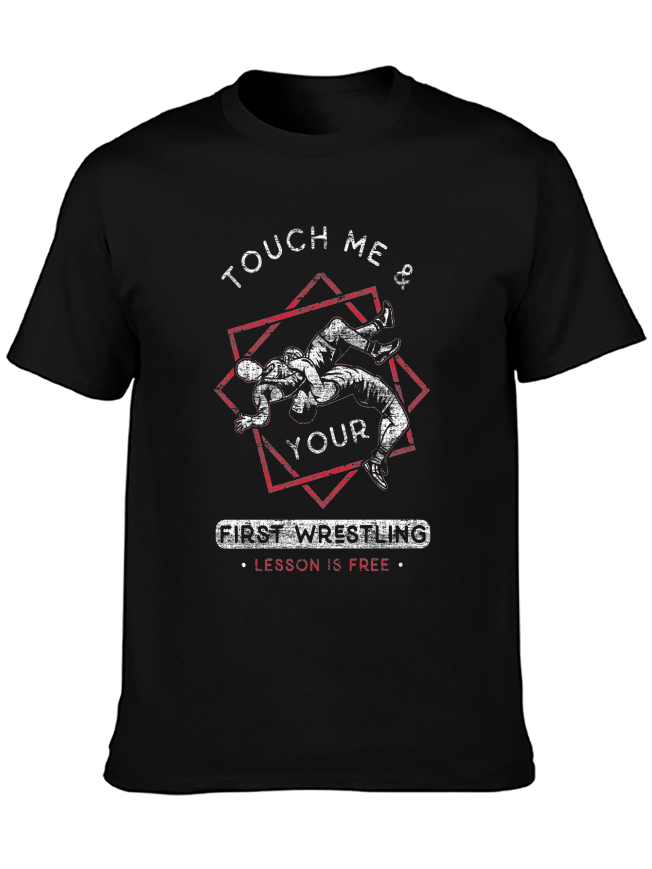 Wrestling Lesson Black Graphic Tee