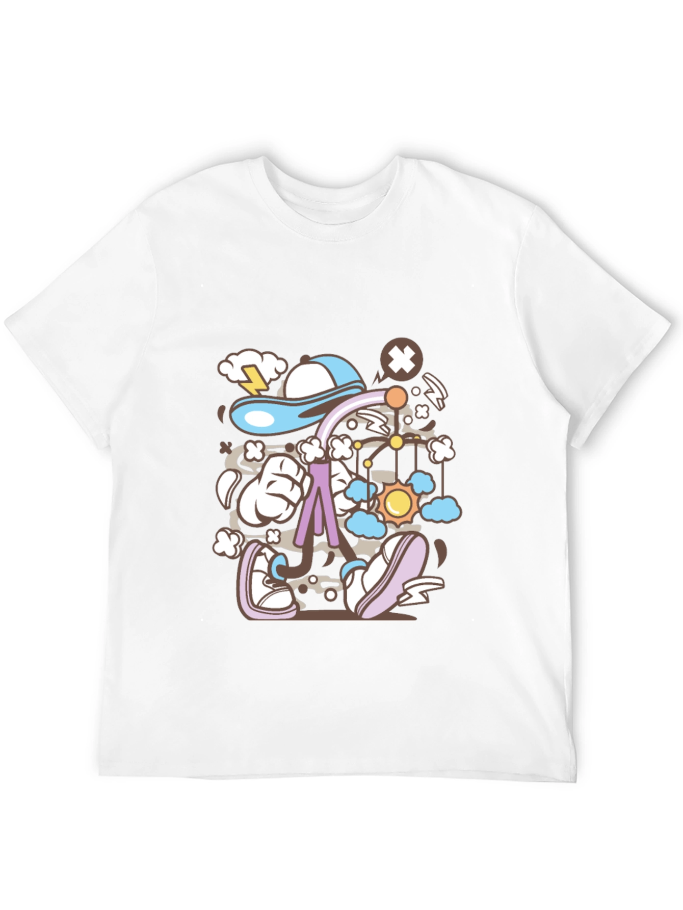 Cartoon Print Black T-Shirt