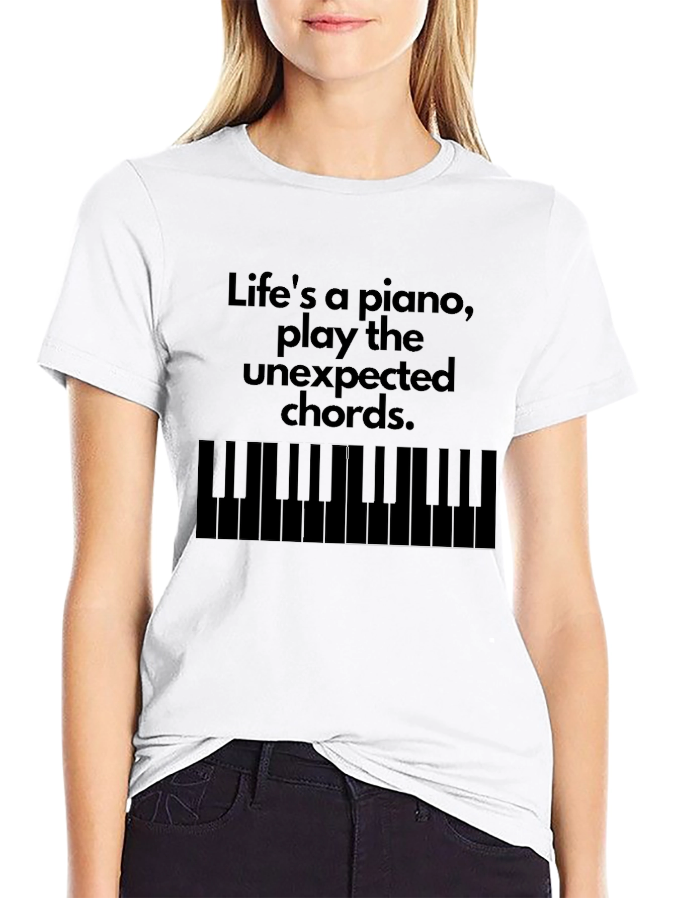 Piano Keys Graphic T-Shirt: Lifes a Piano