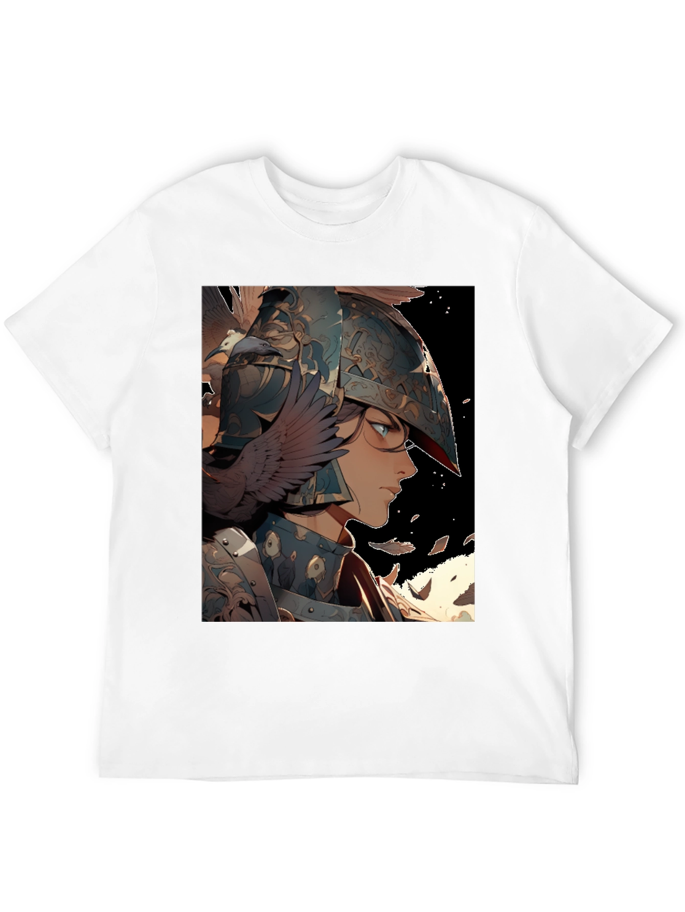 Anime Warrior Graphic T-Shirt - Black Cotton Tee