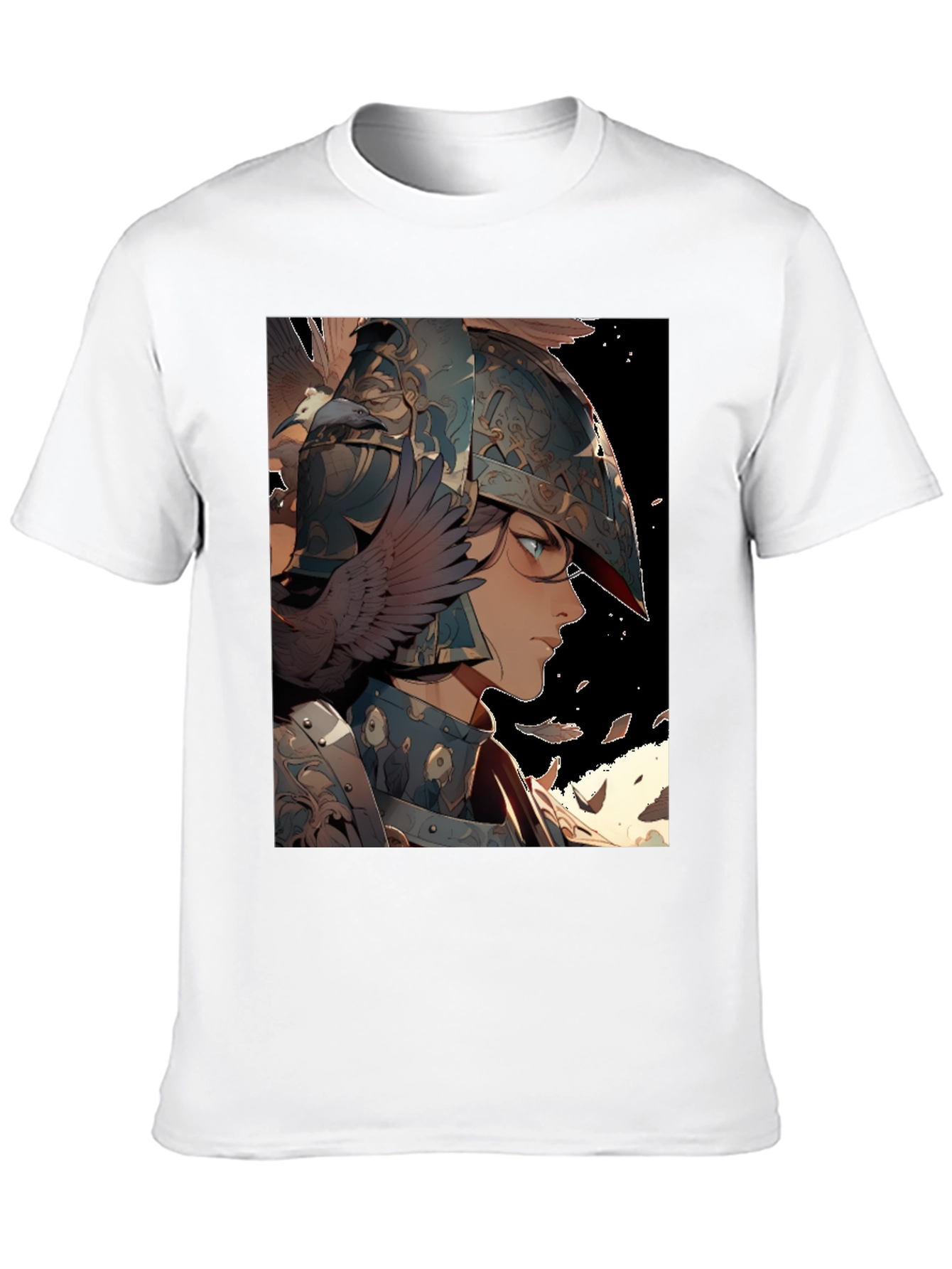 Anime Warrior Graphic T-Shirt - Black Cotton Tee