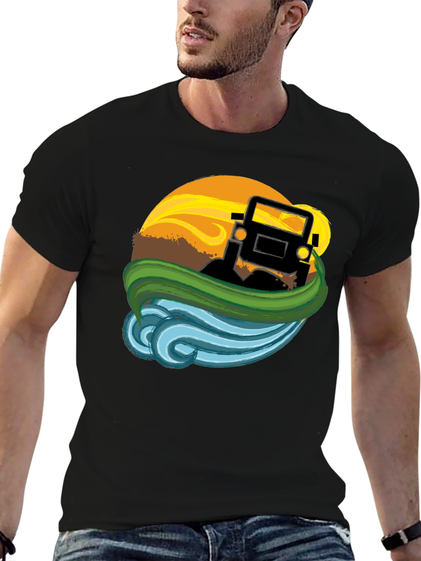 Off-Road Adventure T-Shirt - Black Graphic Tee