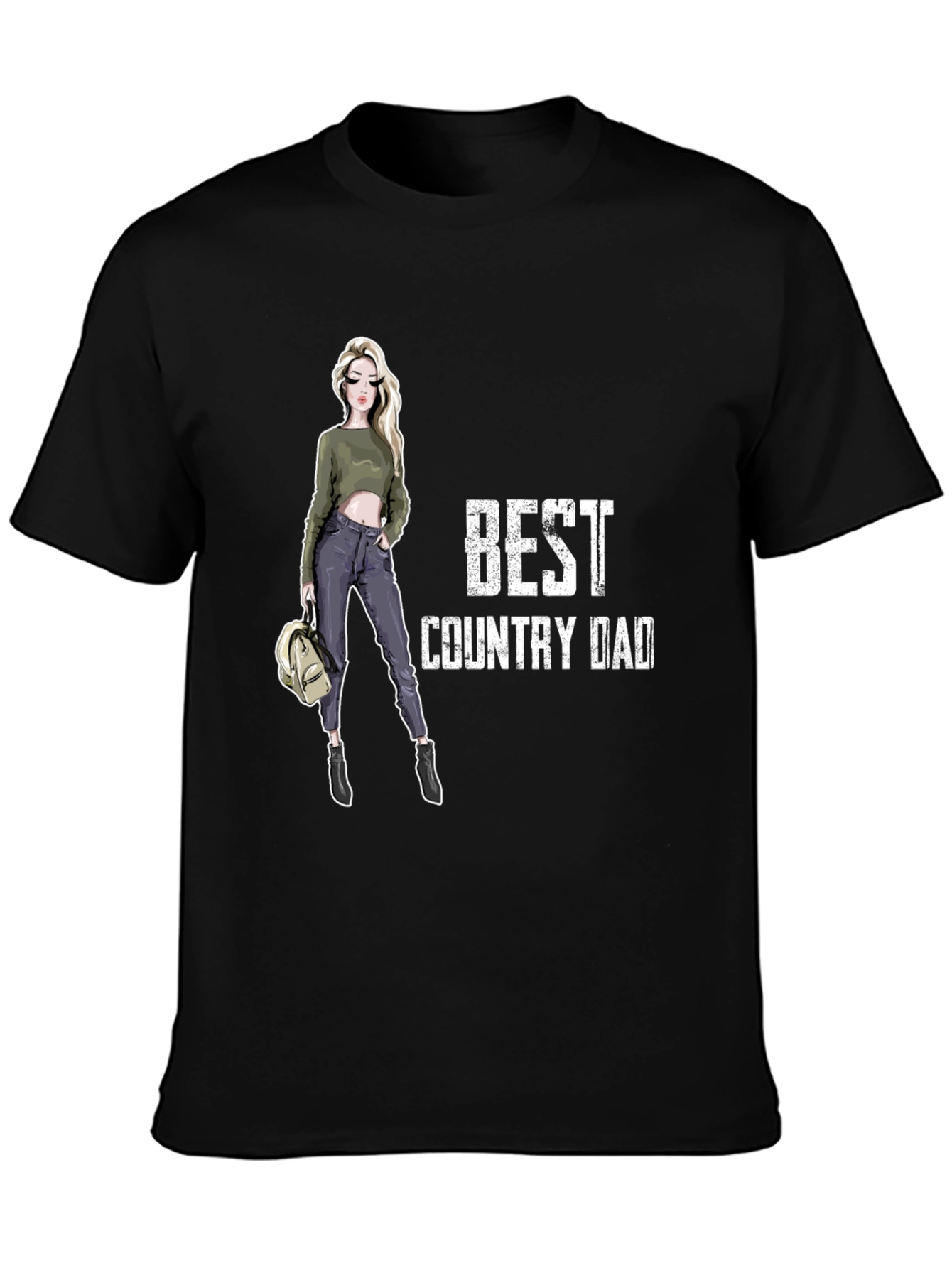 Best Country Dad T-Shirt - Black