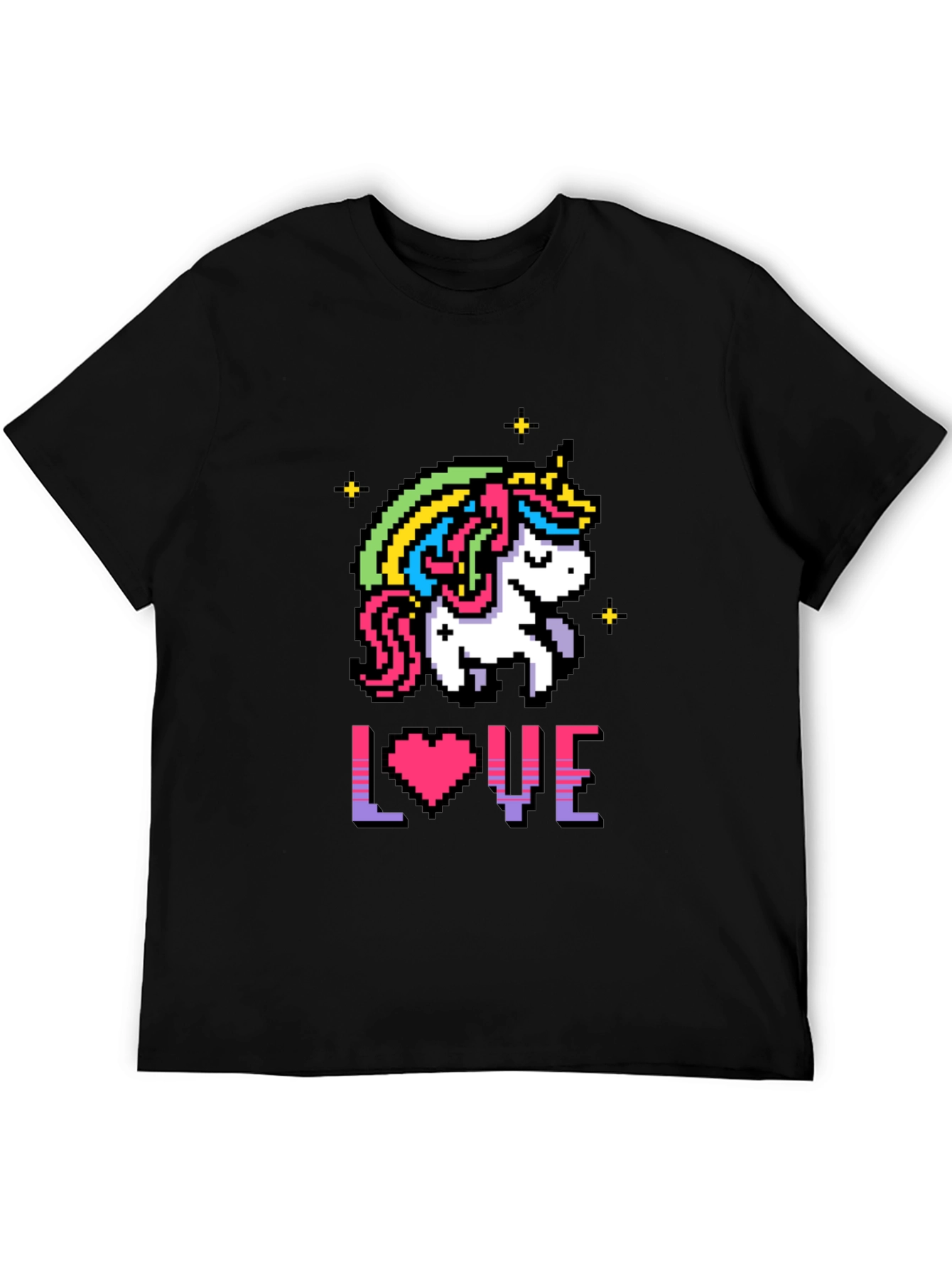 Pixel Unicorn LOVE Graphic T-Shirt