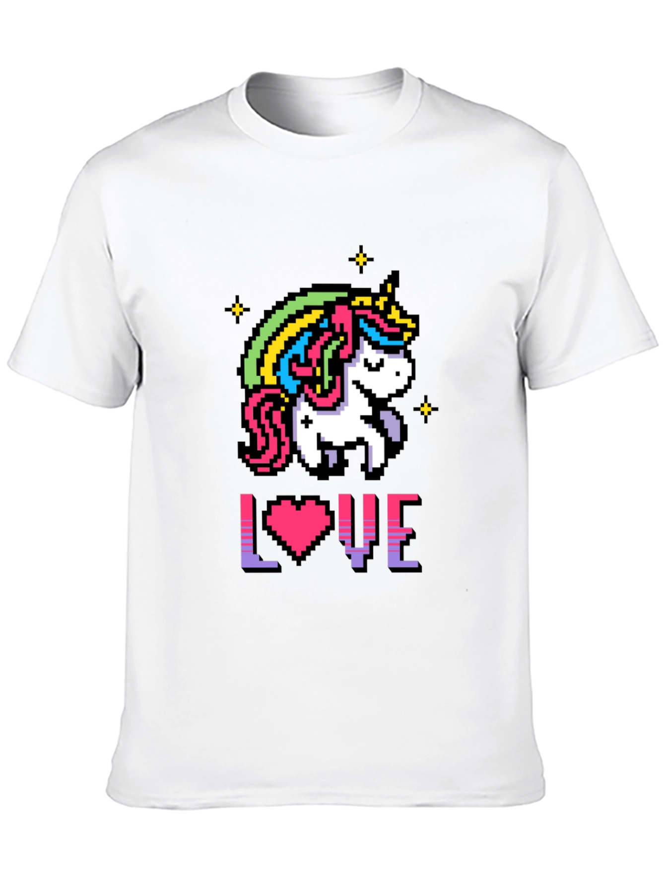 Pixel Unicorn LOVE Graphic T-Shirt