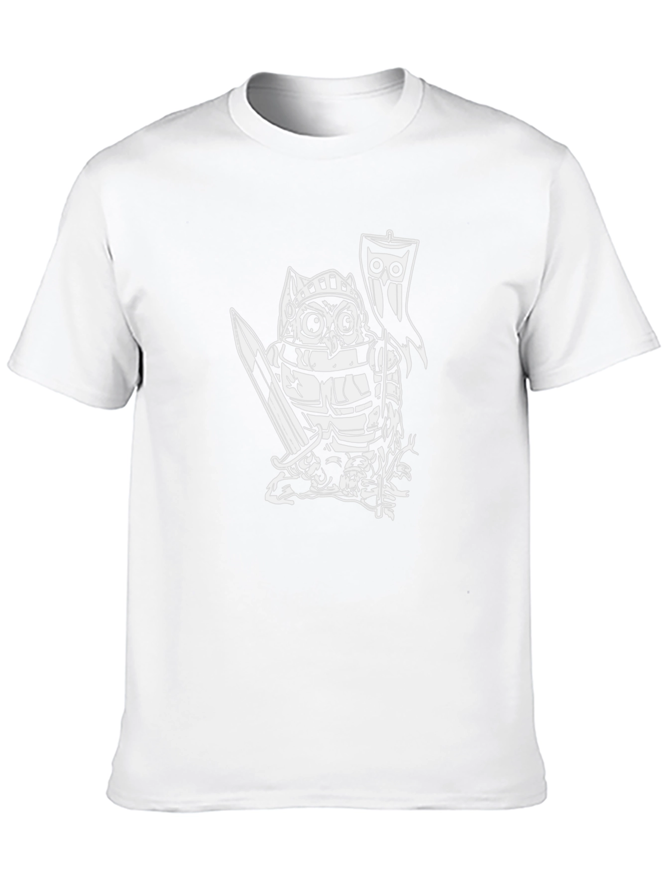 Owl Knight Graphic Tee - Black Cotton T-Shirt