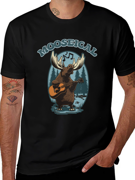 Moose-ical T-Shirt: Musical Moose Playing Guitar