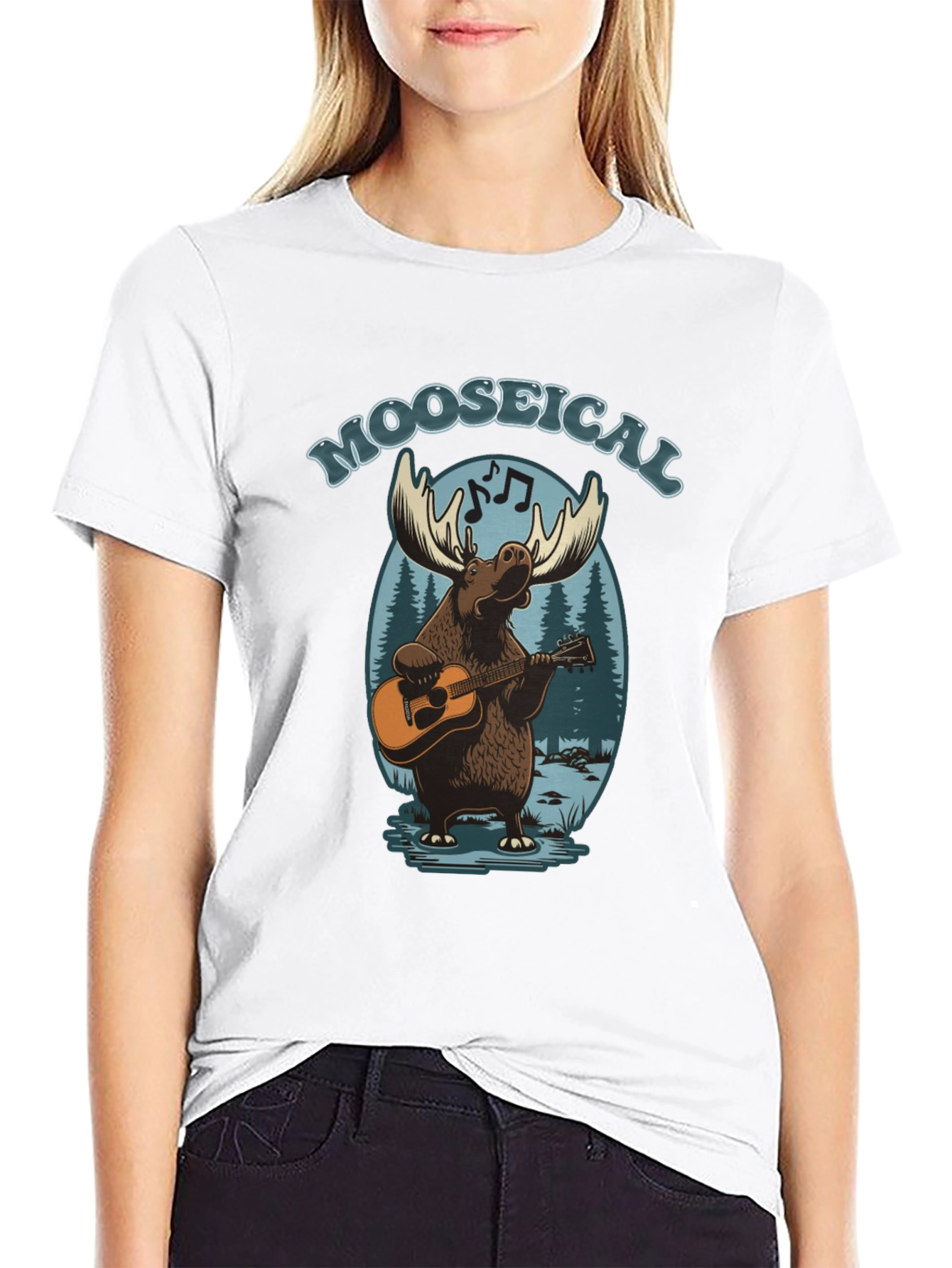 Moose-ical T-Shirt: Musical Moose Playing Guitar