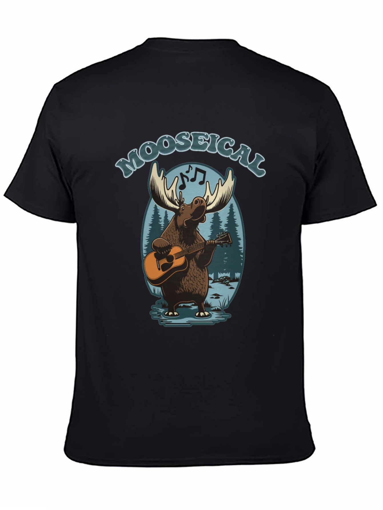 Moose-ical T-Shirt: Musical Moose Playing Guitar