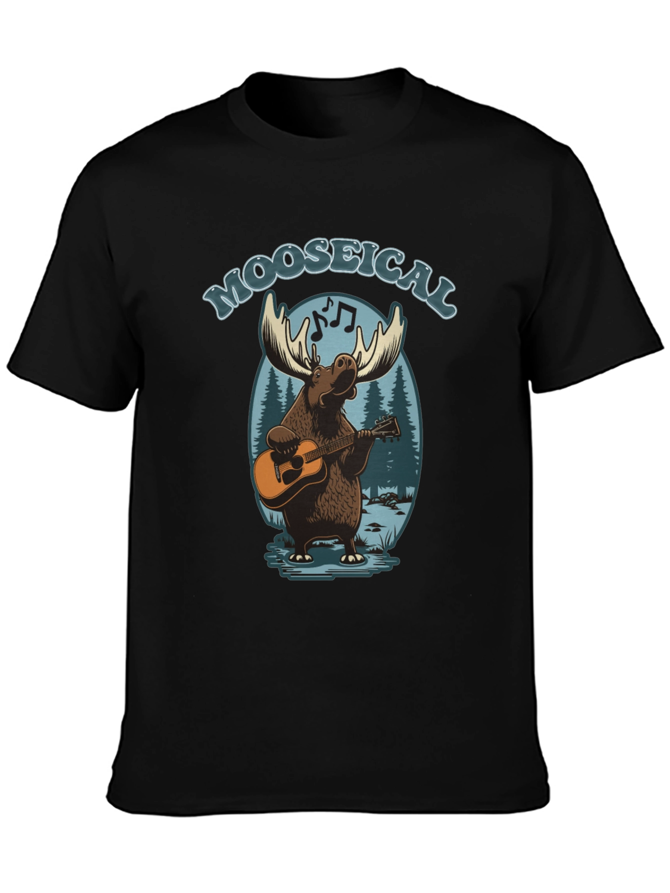 Moose-ical T-Shirt: Musical Moose Playing Guitar