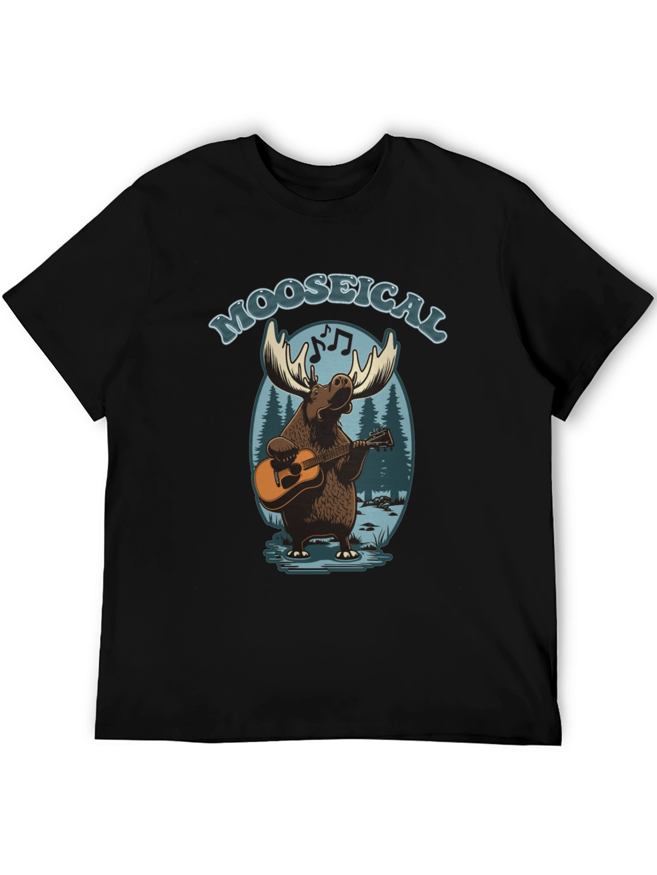 Moose-ical T-Shirt: Musical Moose Playing Guitar