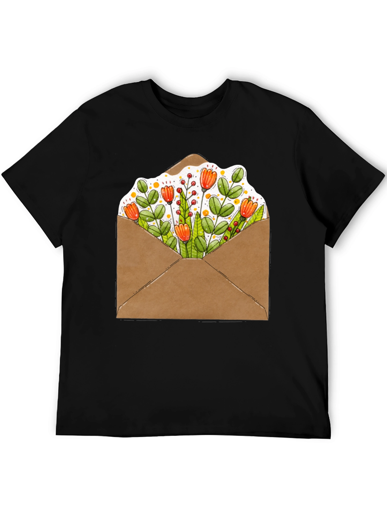 Floral Envelope Graphic Tee - Trendy Unisex T-Shirt