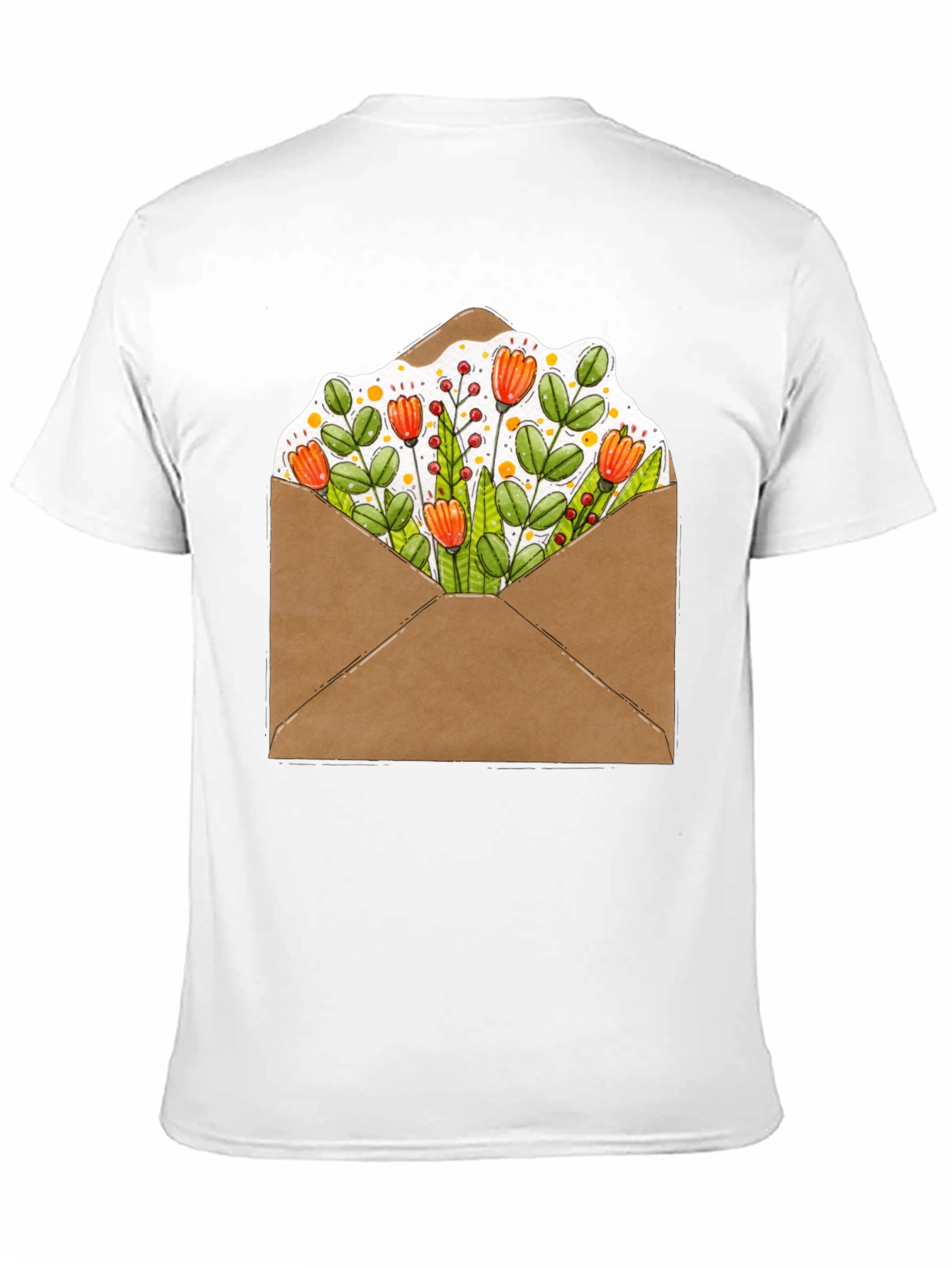Floral Envelope Graphic Tee - Trendy Unisex T-Shirt