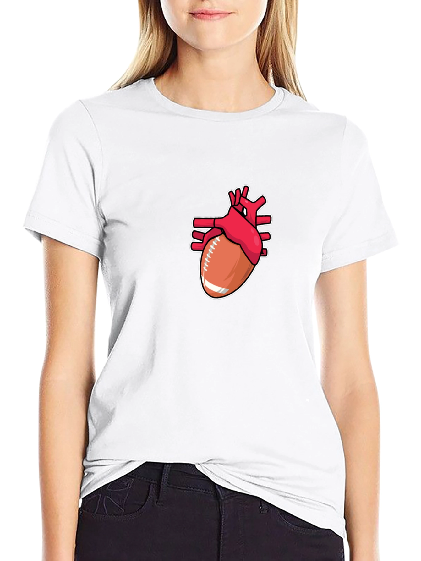 Football Heart T-Shirt - Passion on Display