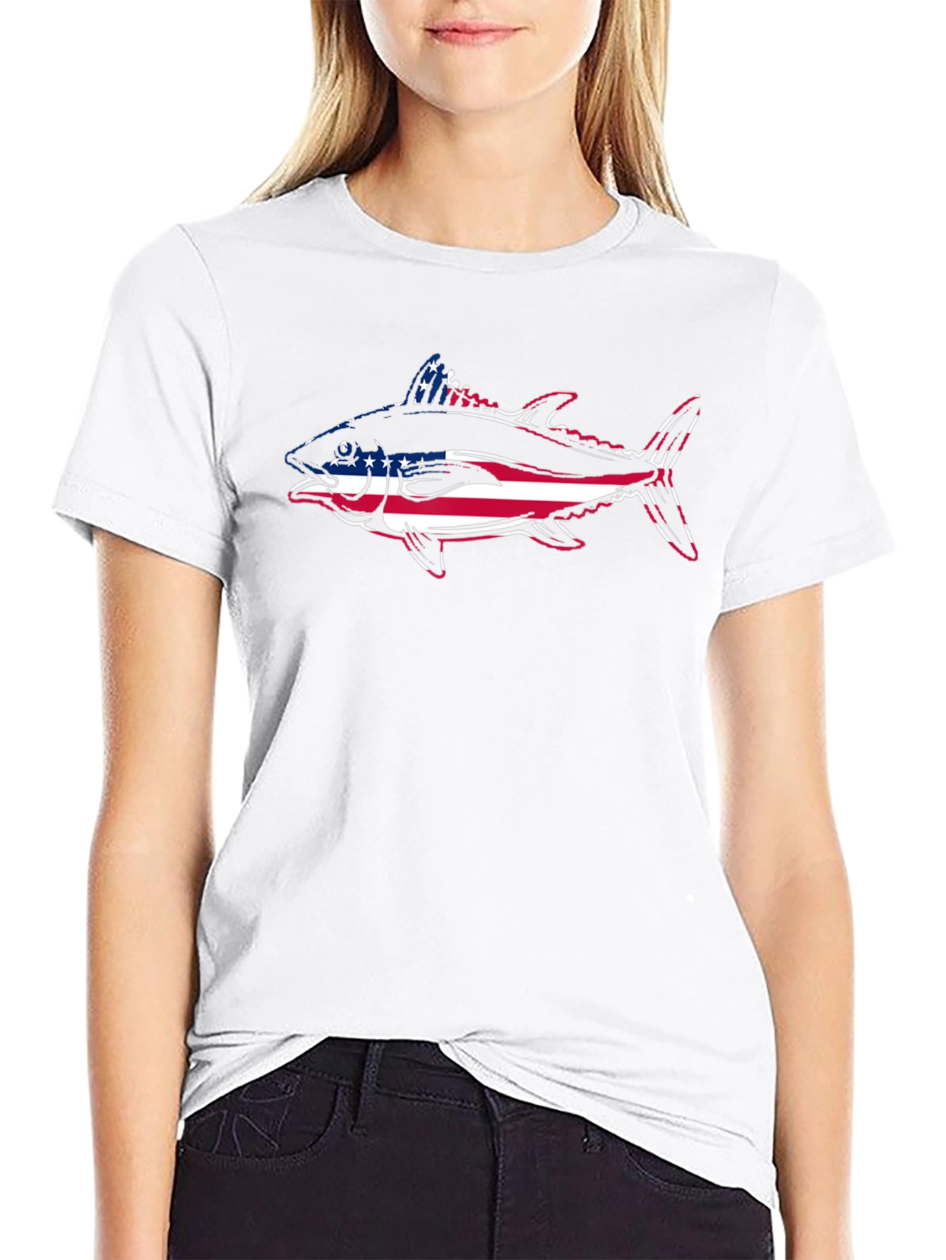 American Flag Tuna Fish Graphic Tee