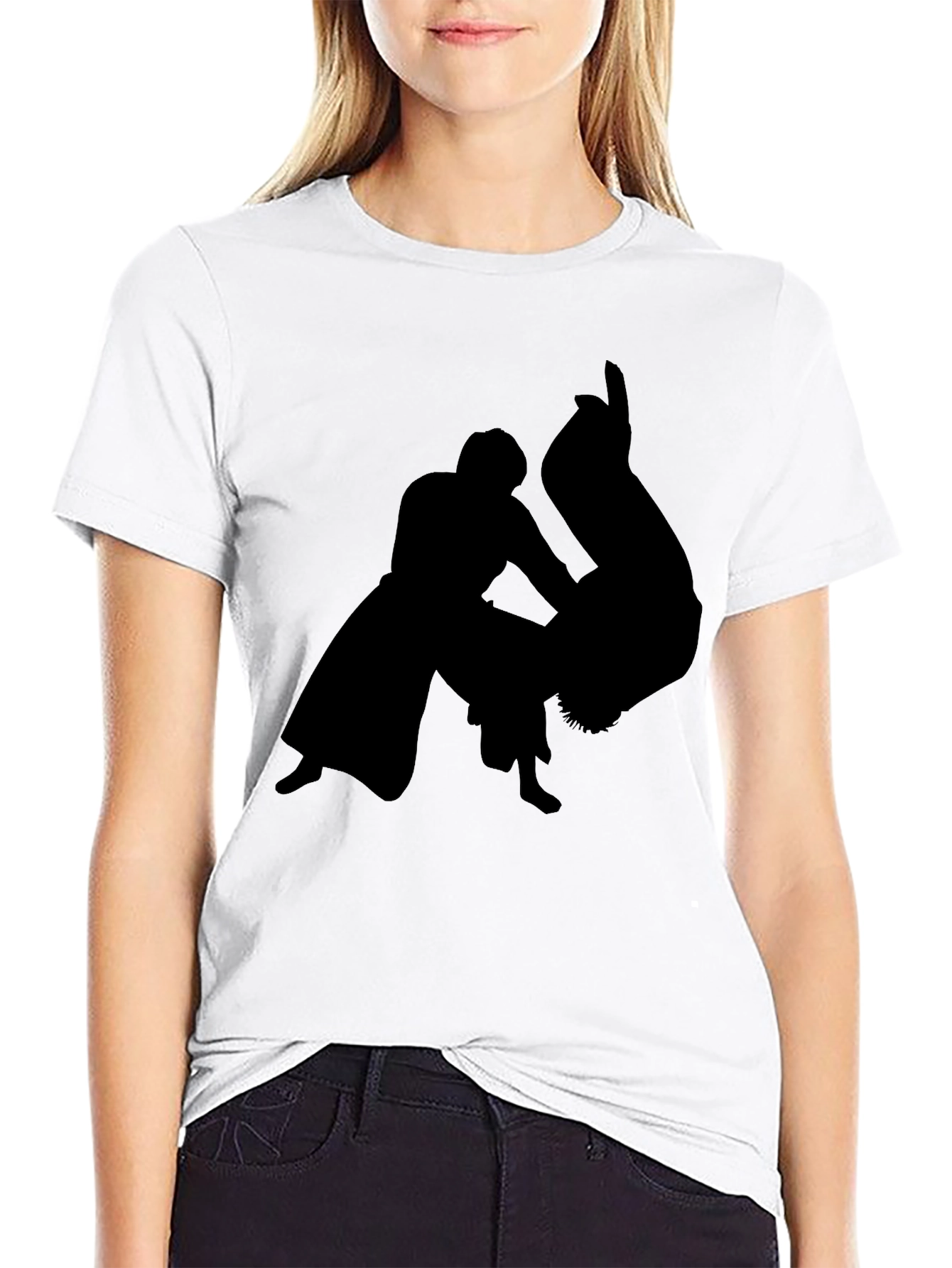 Martial Arts Silhouette Black T-Shirt