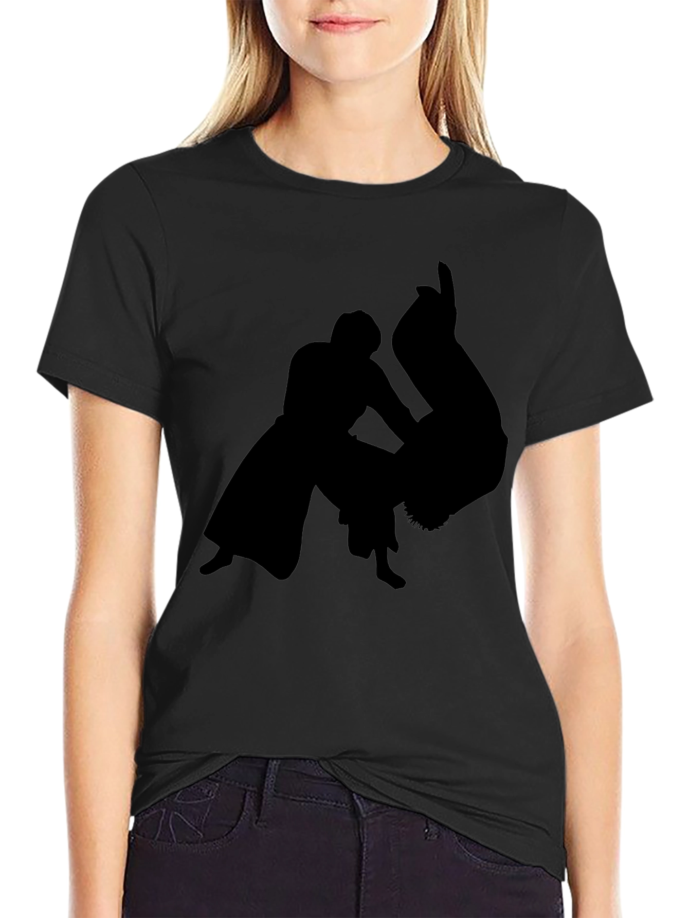 Martial Arts Silhouette Black T-Shirt