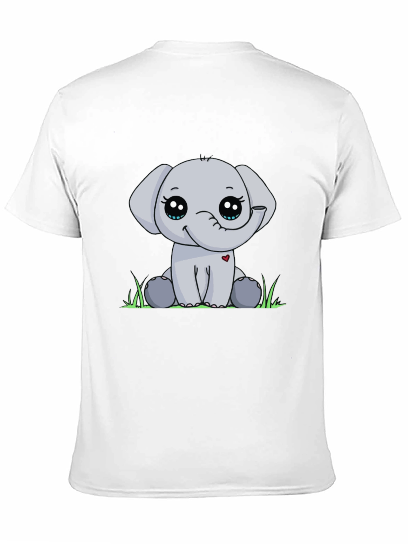 Cute Elephant Graphic Tee - Black Cotton Blend