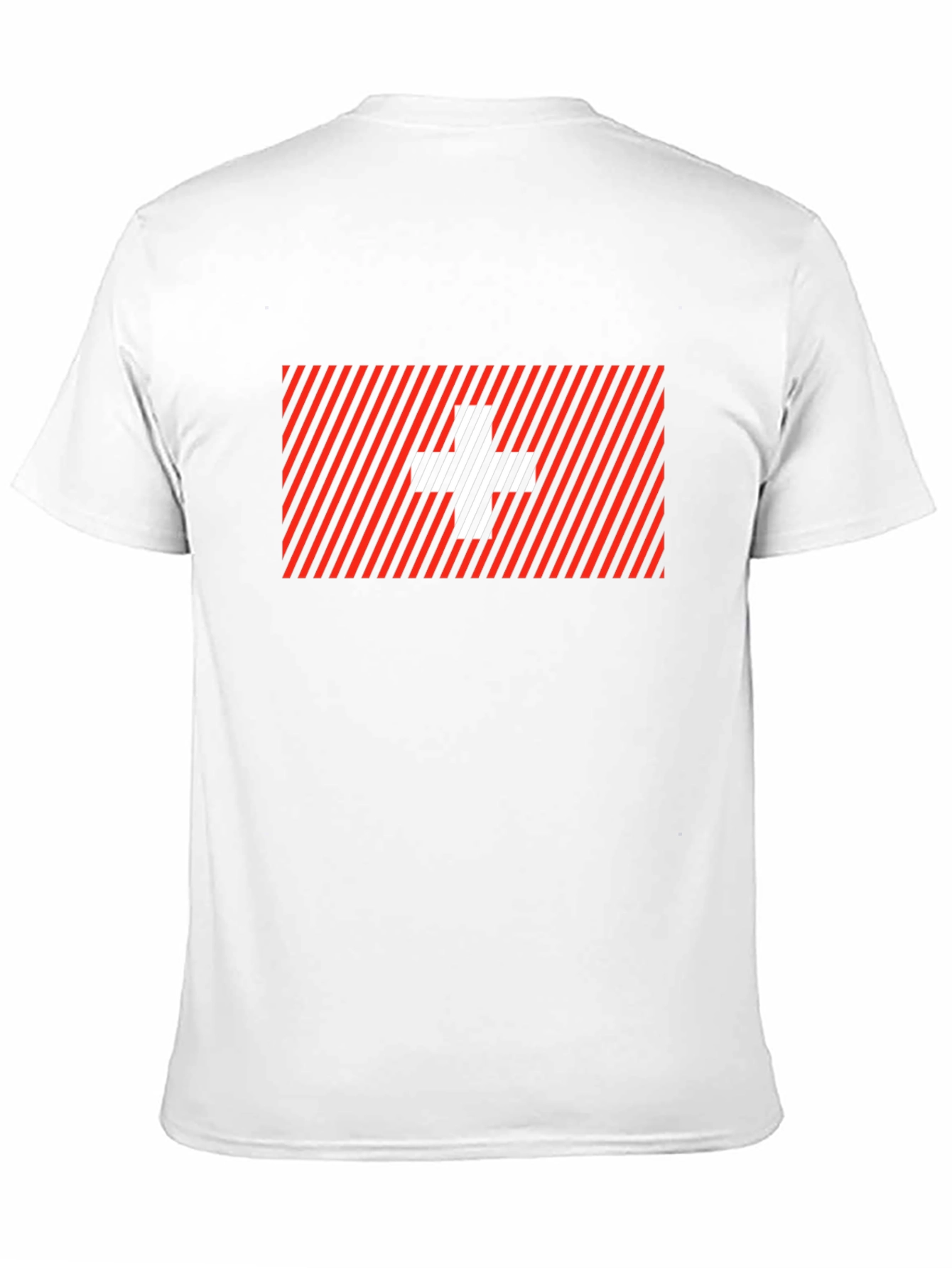 Striped Swiss Cross Graphic Tee - Modern Casual Style