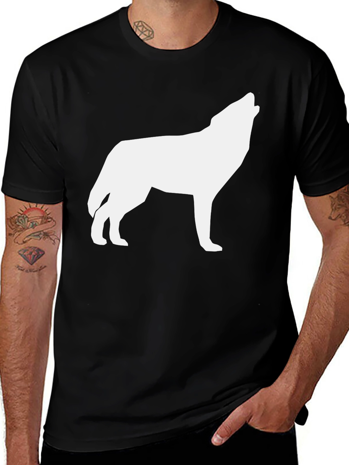 Wolf Silhouette Black T-Shirt