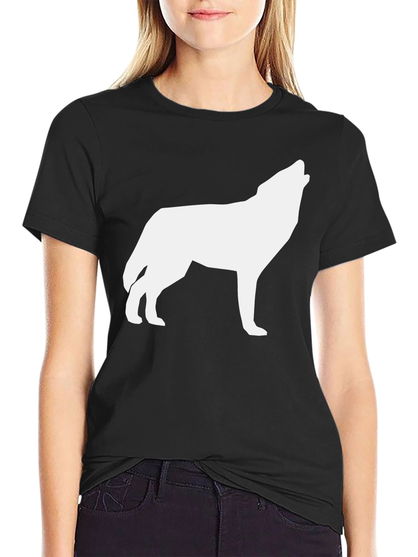 Wolf Silhouette Black T-Shirt