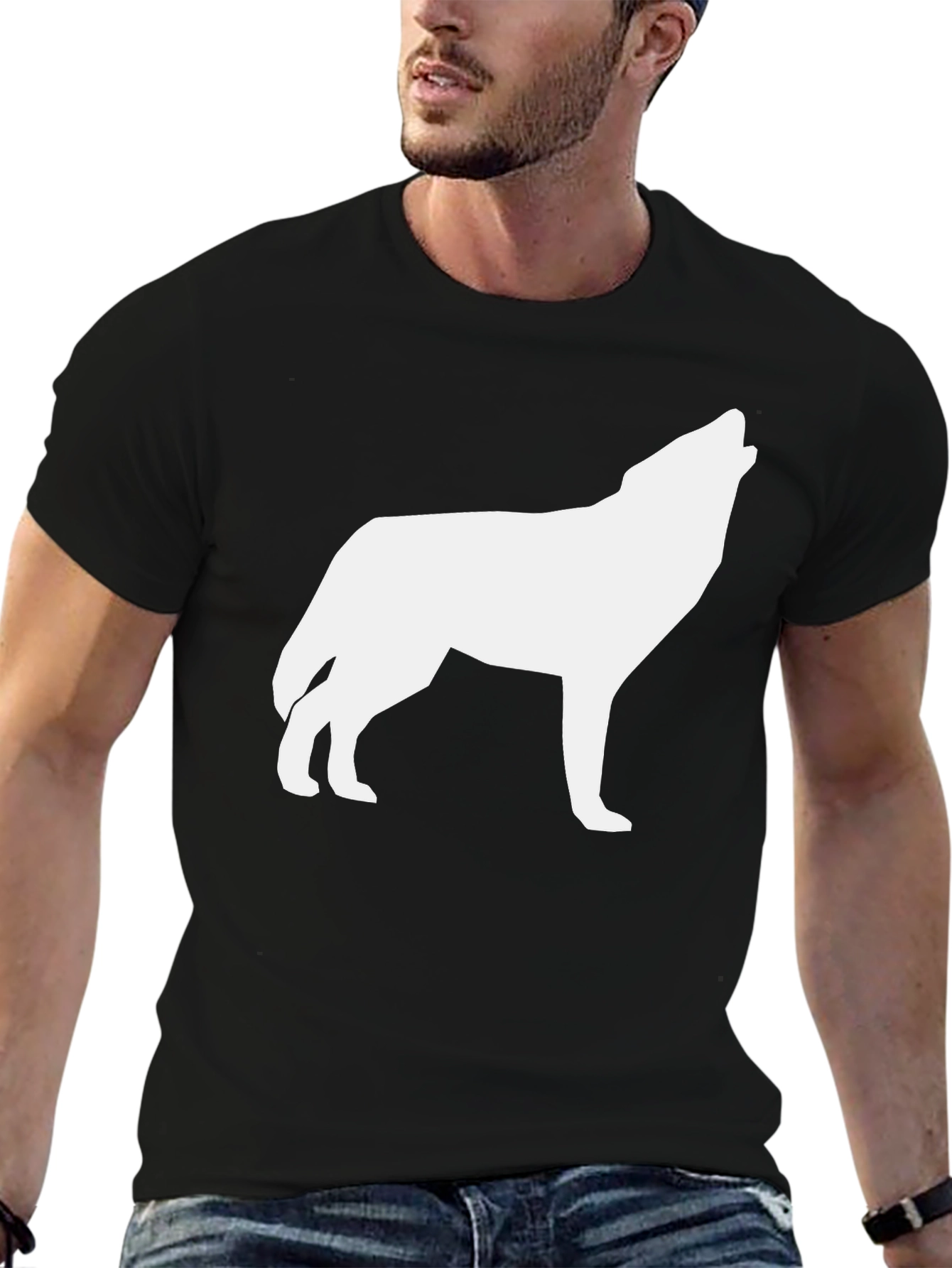 Wolf Silhouette Black T-Shirt