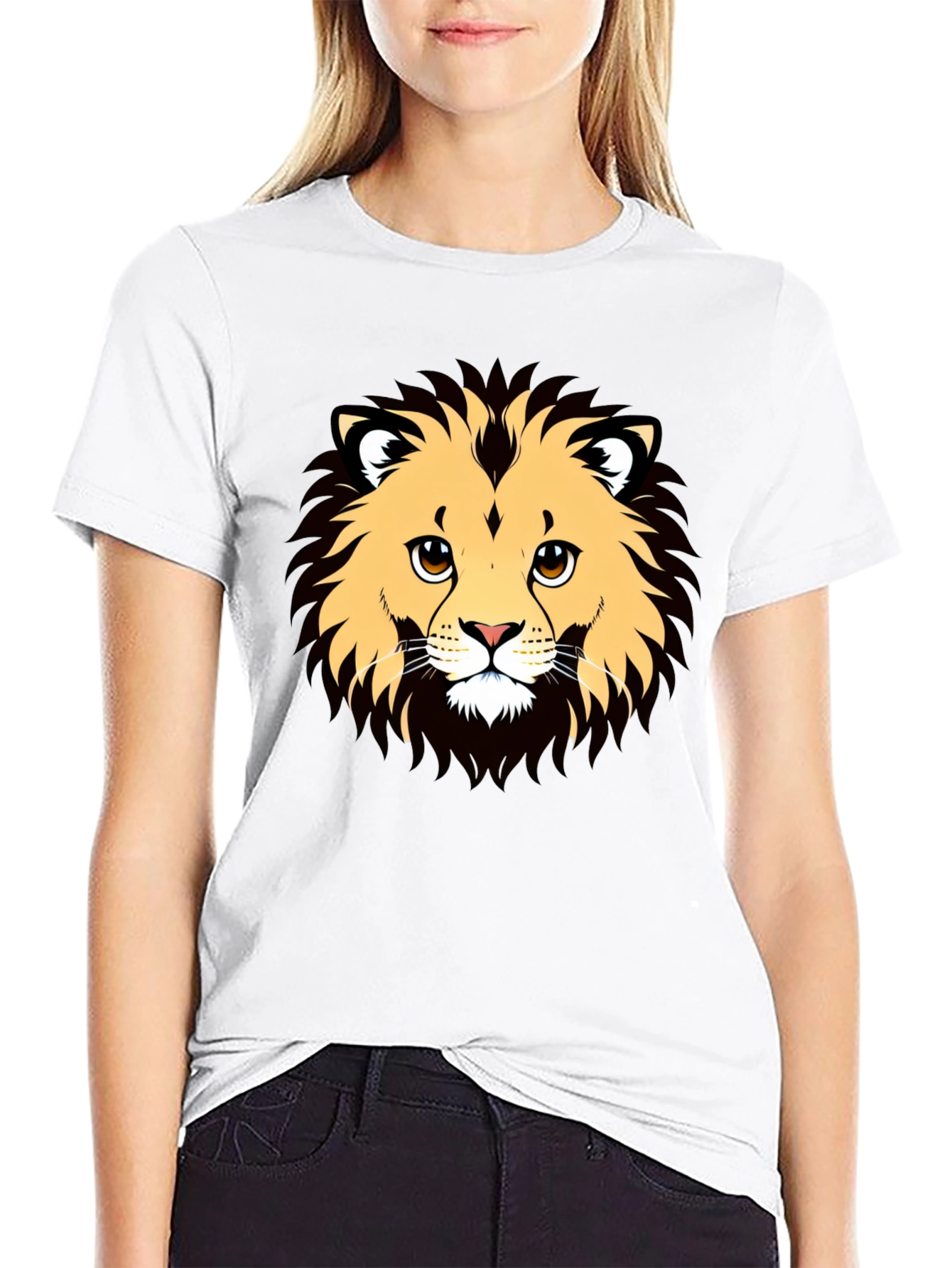 Lion Graphic Black T-Shirt - Cool Animal Design