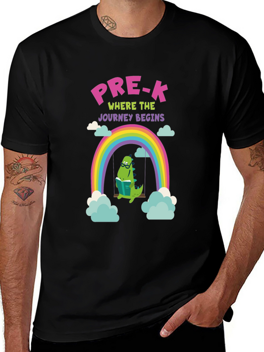 Pre-K Dinosaur Rainbow Graphic T-Shirt