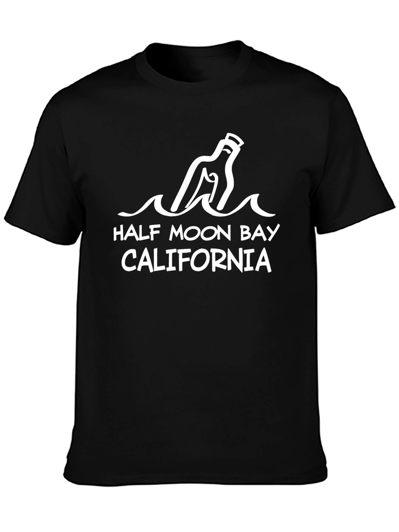 Half Moon Bay California Graphic Tee - Black