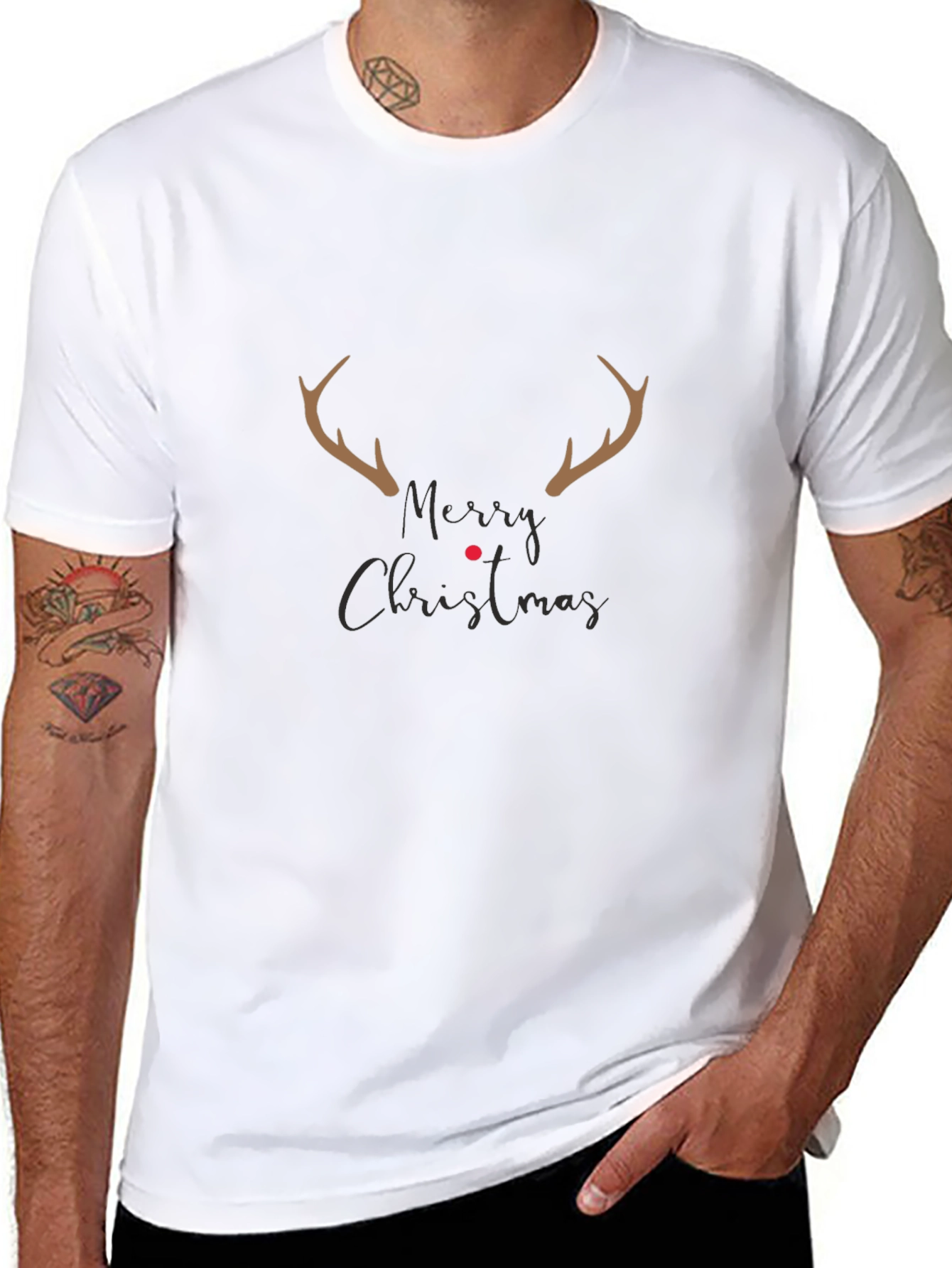 Merry Christmas Reindeer Antler T-Shirt