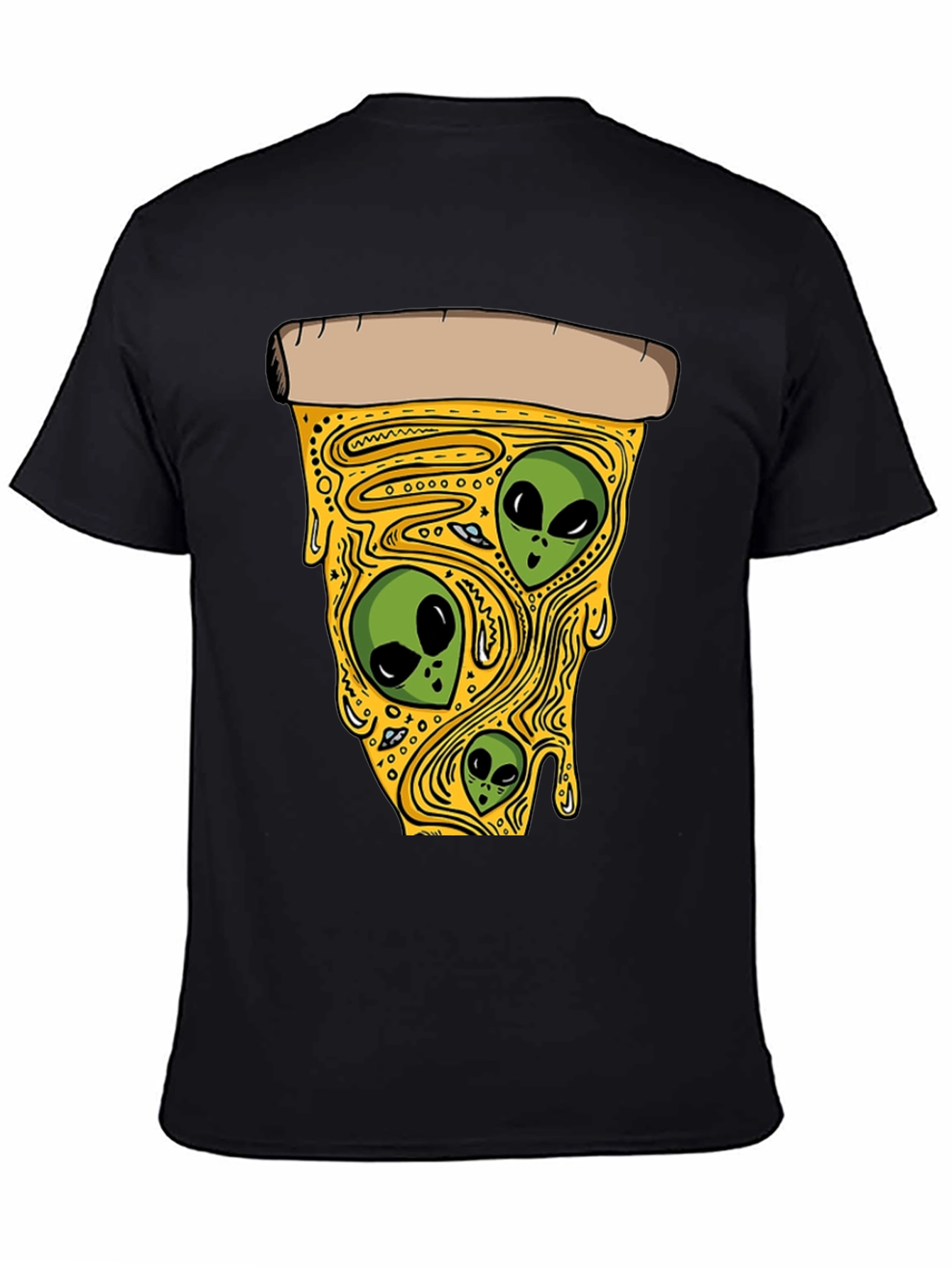 Alien Pizza Graphic Tee - Black