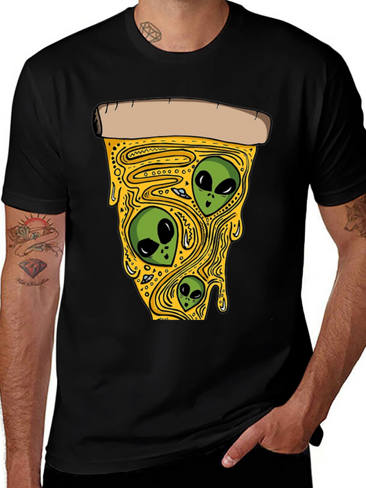 Alien Pizza Graphic Tee - Black