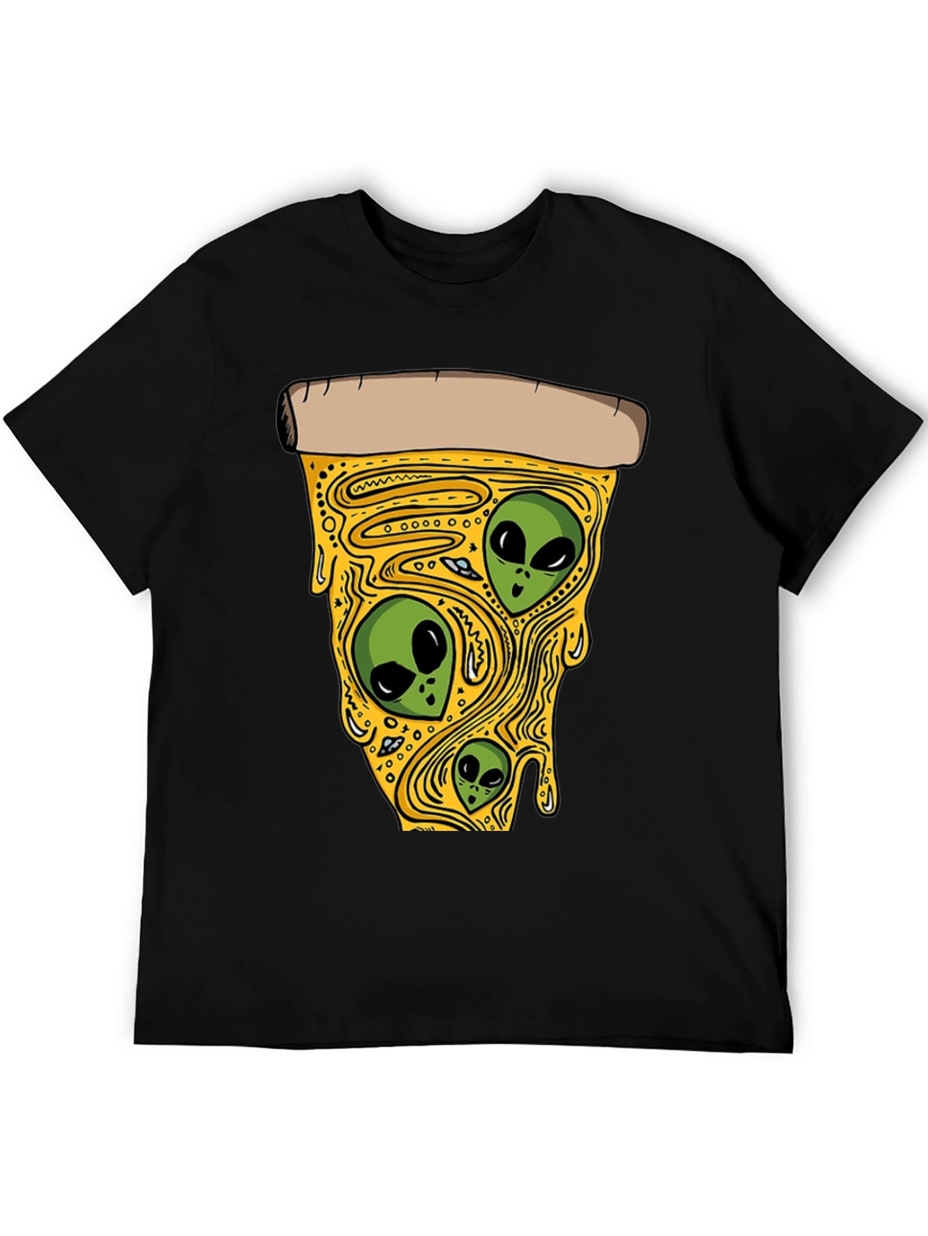 Alien Pizza Graphic Tee - Black