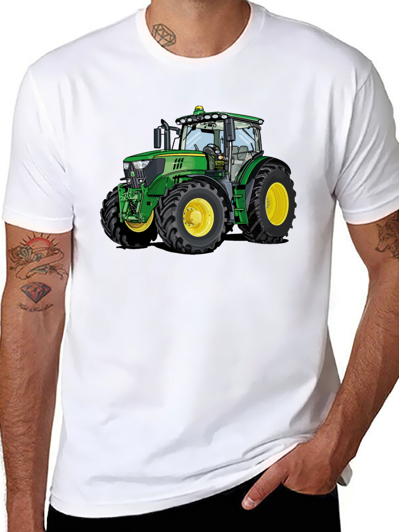Green Tractor Graphic T-Shirt - Farm Life