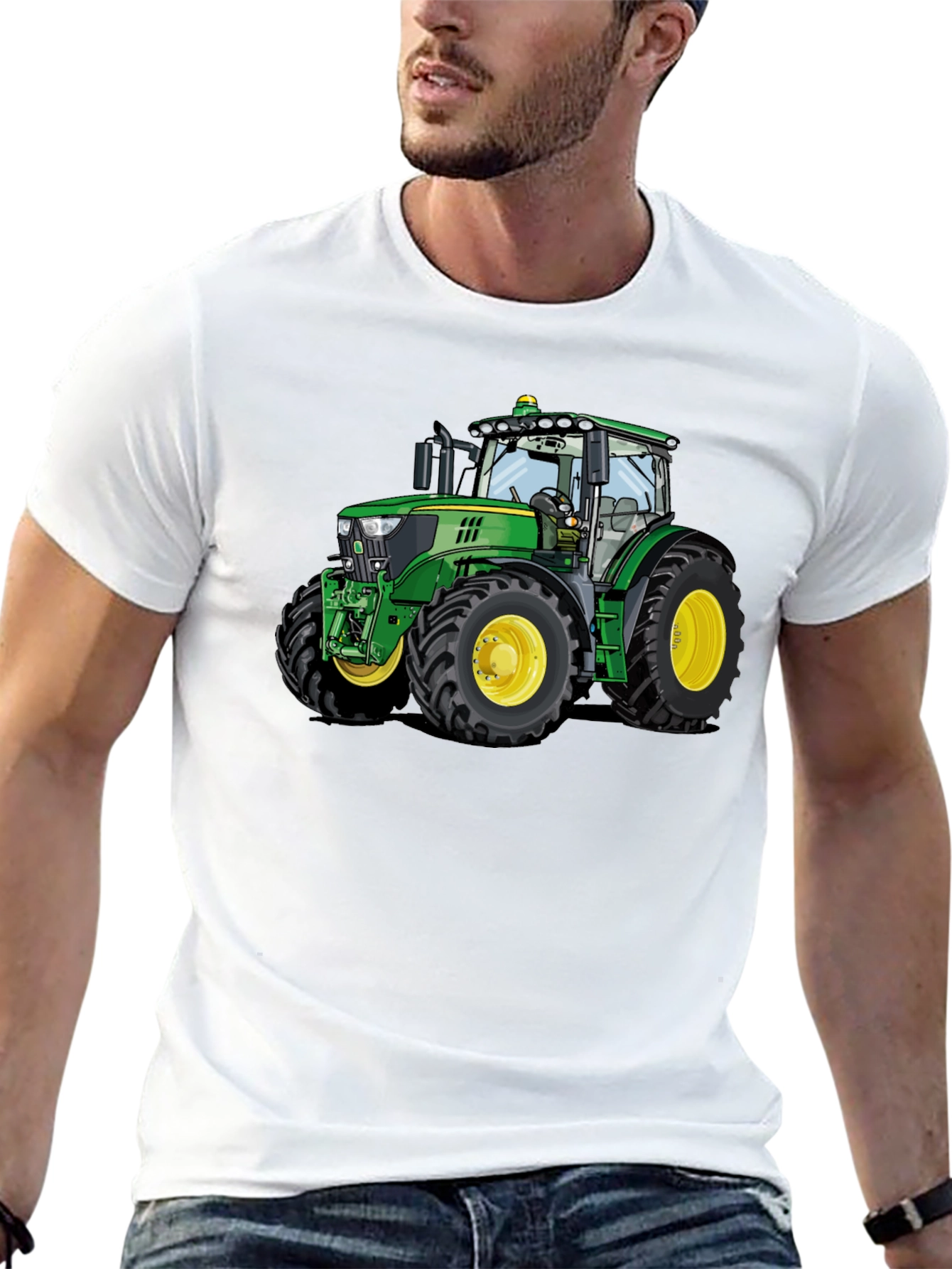 Green Tractor Graphic T-Shirt - Farm Life