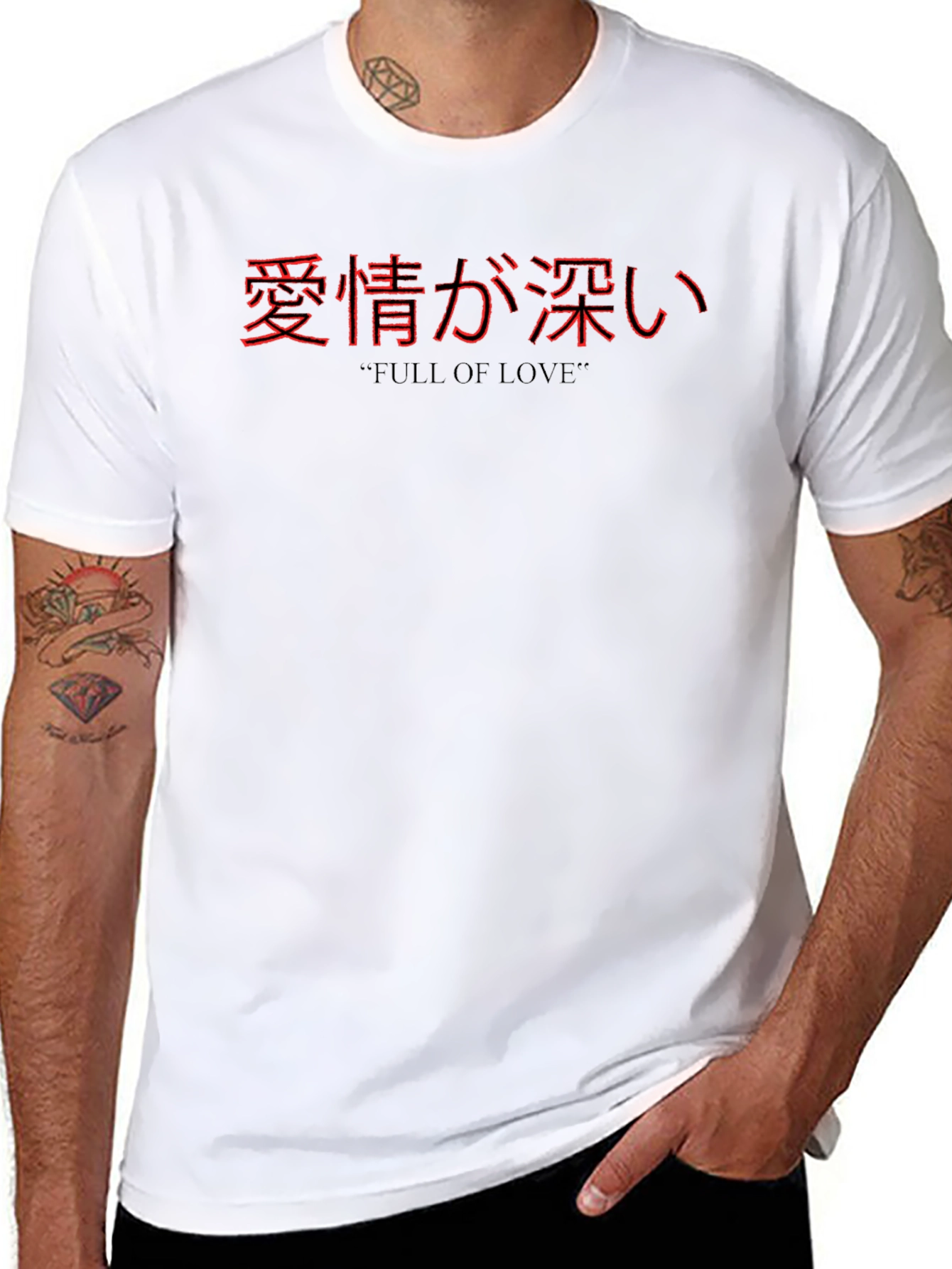 Full of Love Japanese Text T-Shirt